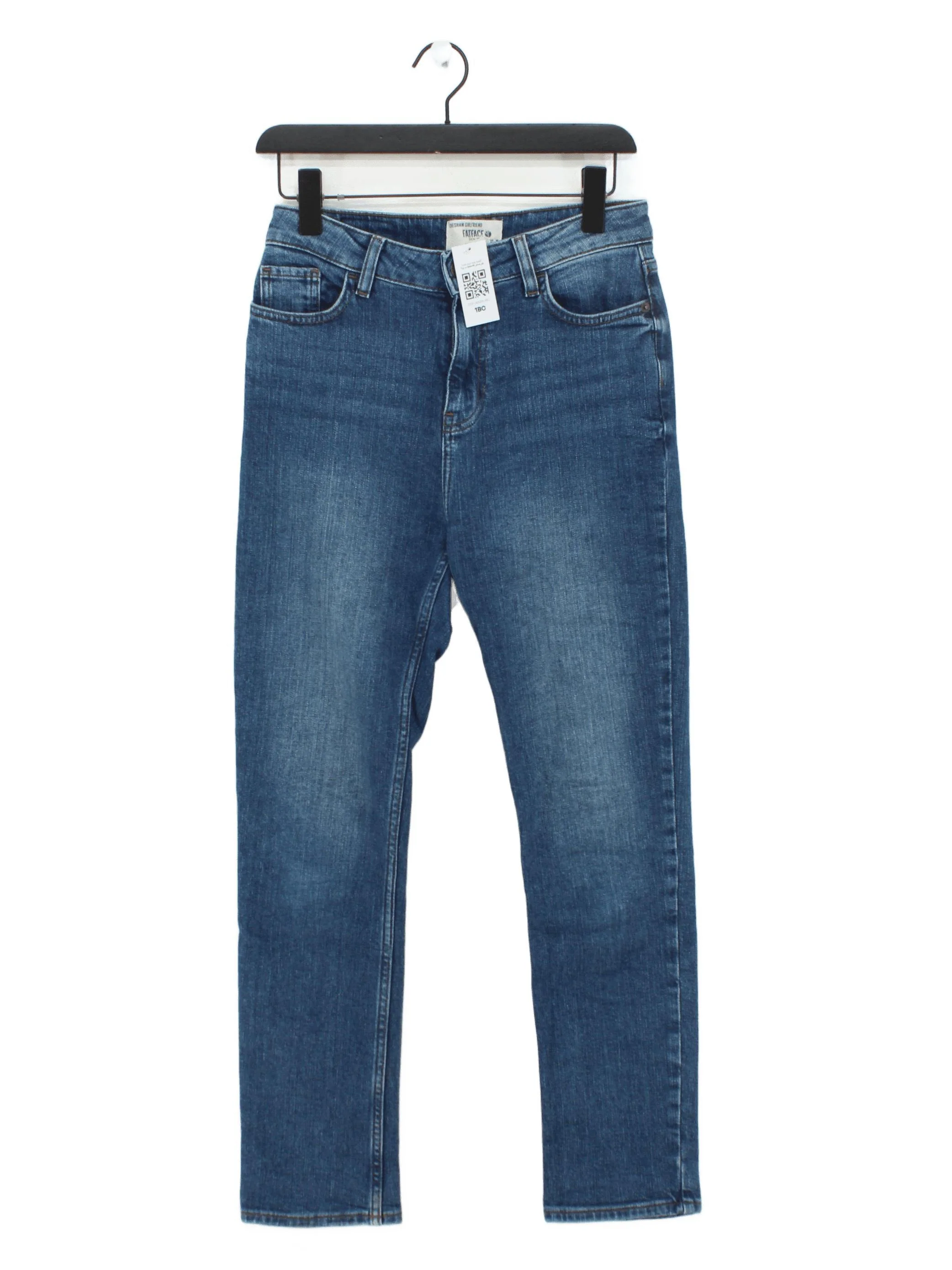 Fat Face Women's Jeans UK 8 Blue Cotton with Elastane Straight