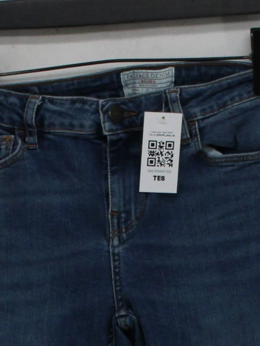 Fat Face Women's Jeans UK 8 Blue Cotton with Polyester, Elastane Skinny - Image 3
