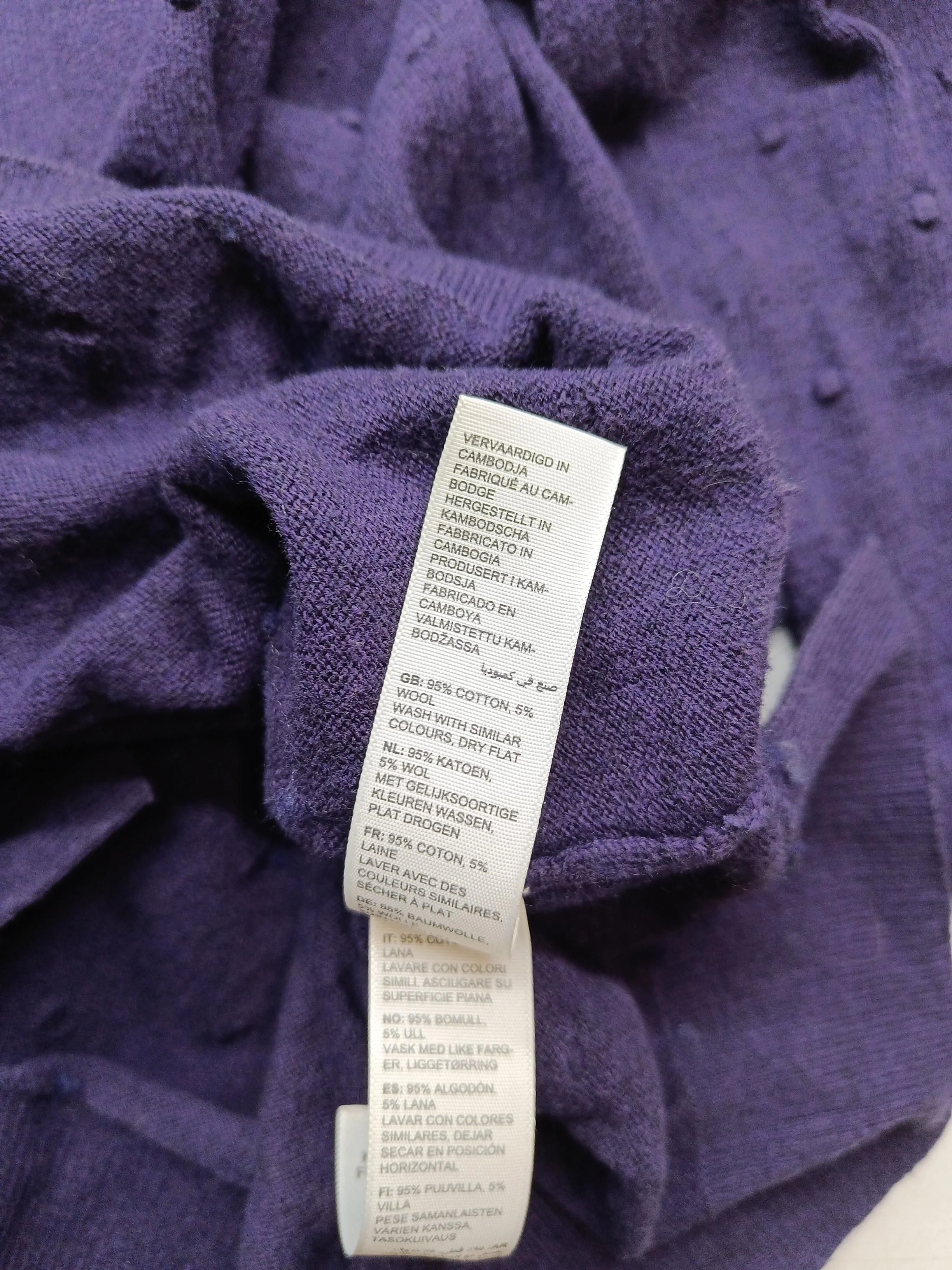 Fat Face Women's Jumper S Purple Cotton with Wool V-Neck Pullover - Image 6