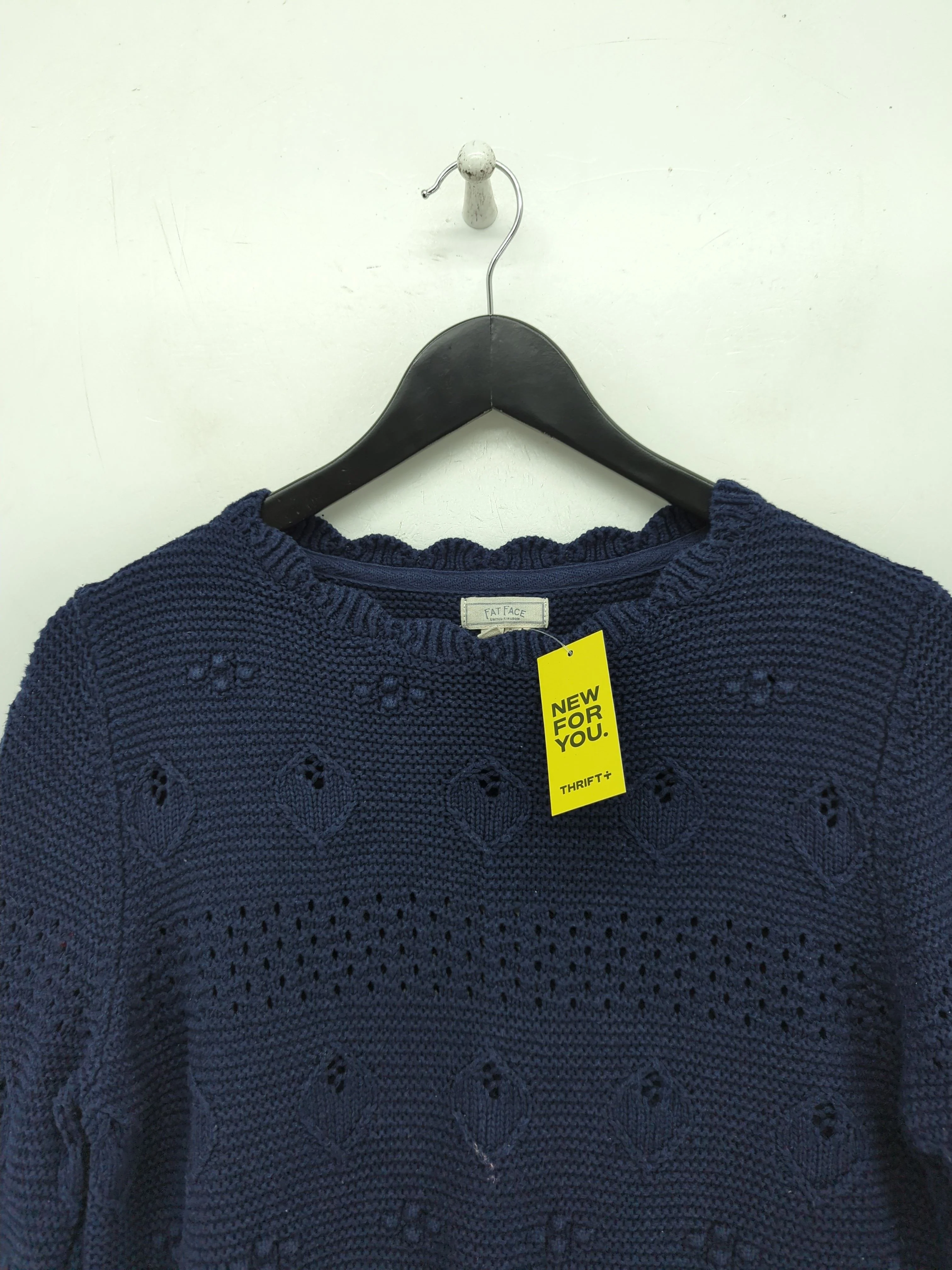 Fat Face Women's Jumper UK 10 Blue 100% Cotton Crew Neck Pullover - Image 3