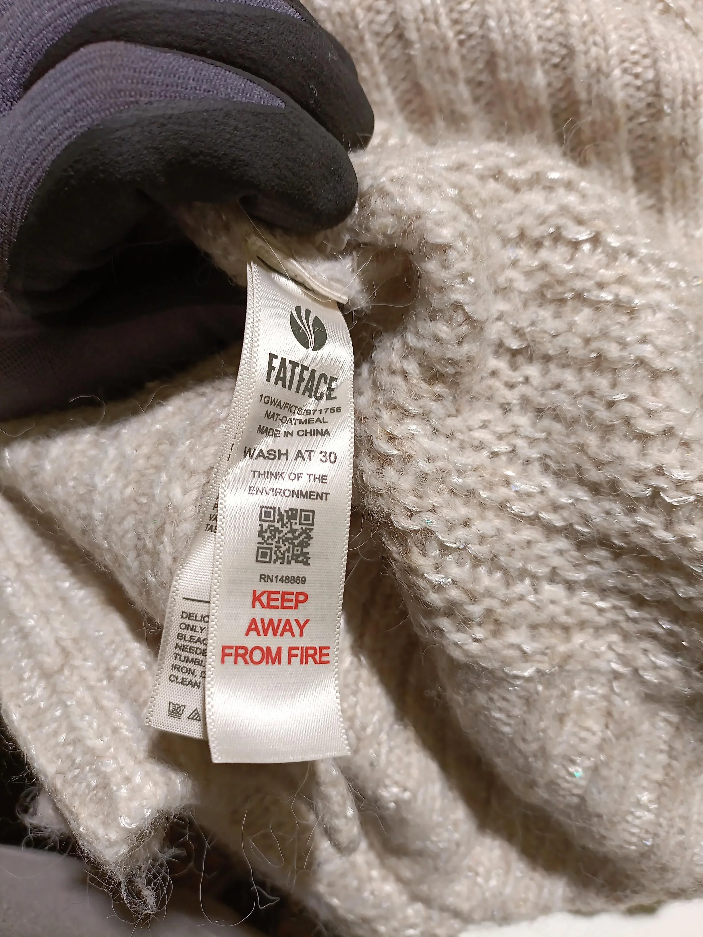 Fat Face Women's Jumper UK 10 Cream 100% Other Roll Neck Pullover - Image 6
