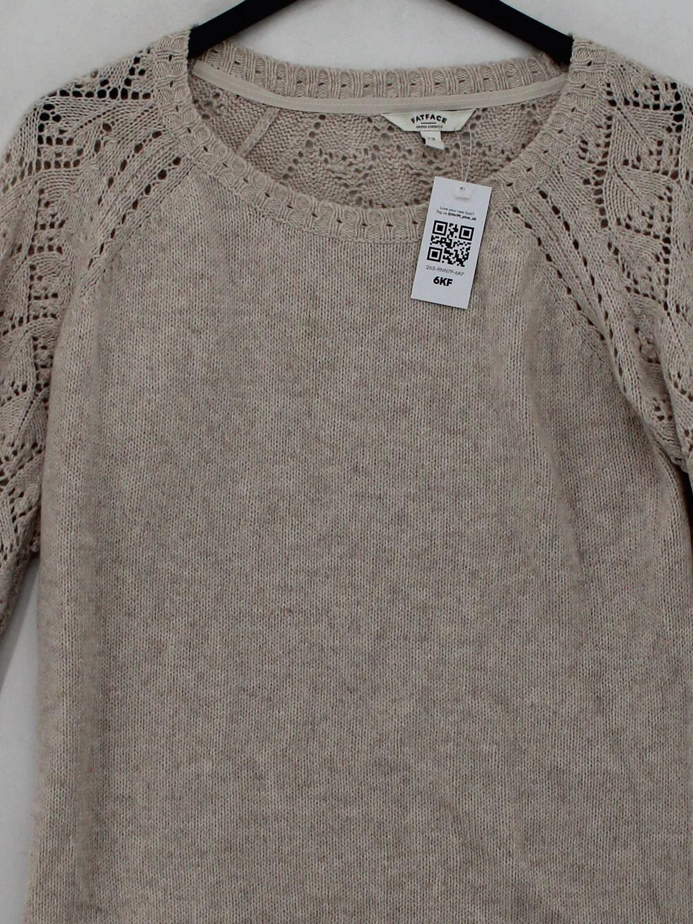 Fat Face Women's Jumper UK 12 Cream Acrylic with Wool, Nylon Pullover - Image 3