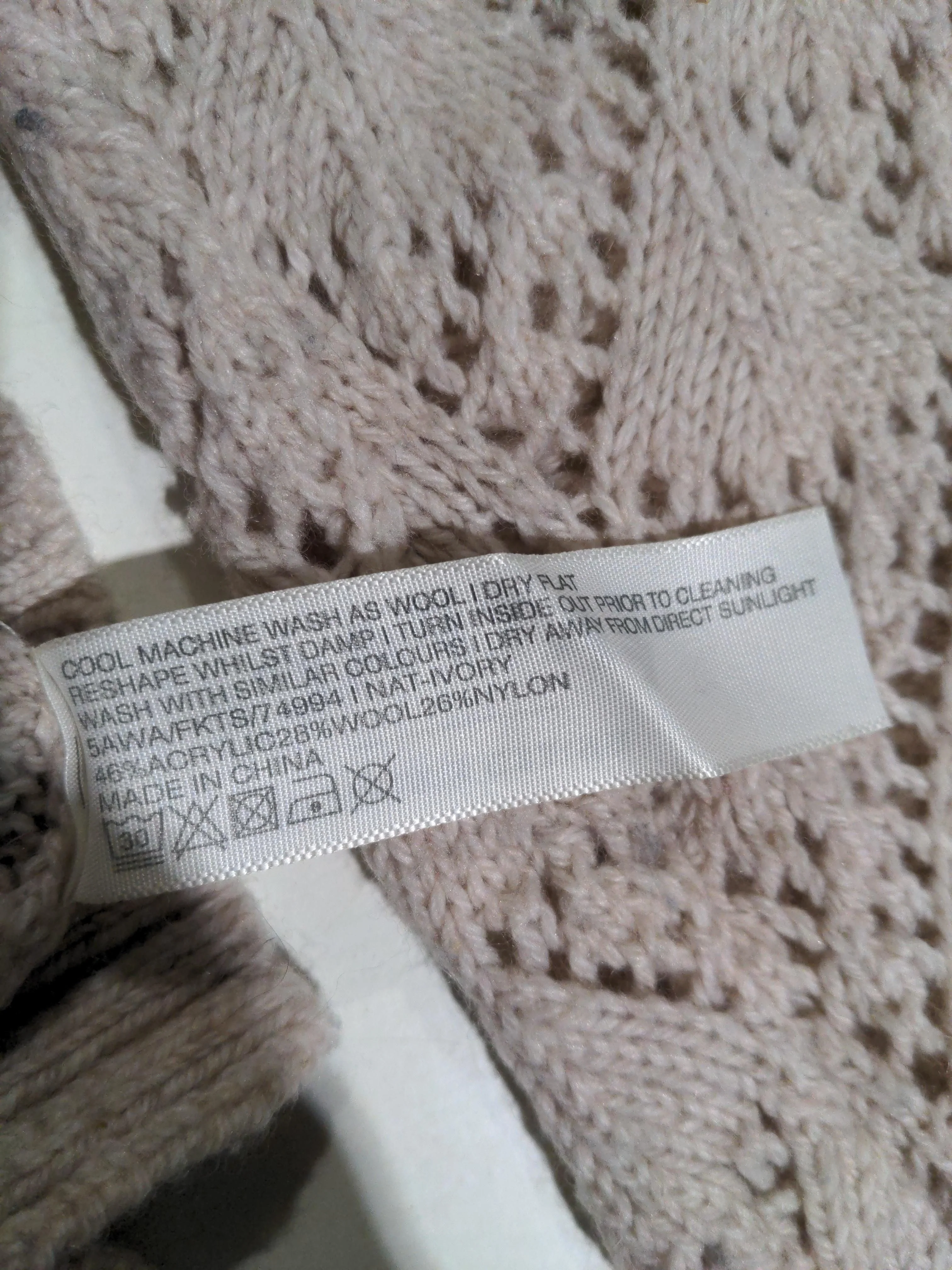 Fat Face Women's Jumper UK 12 Cream Acrylic with Wool, Nylon Pullover - Image 7