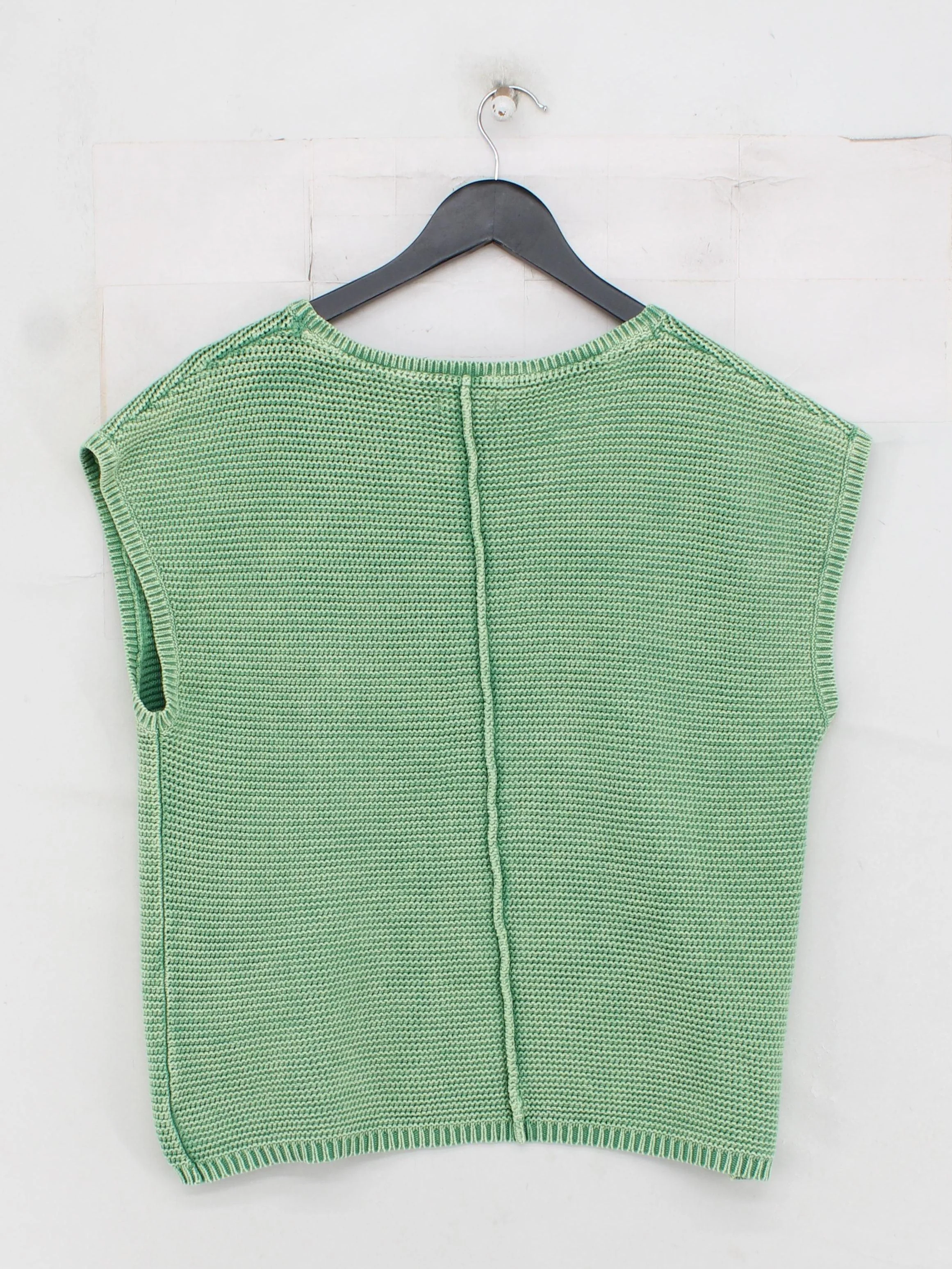 Fat Face Women's Jumper UK 12 Green 100% Cotton Round Neck Vest - Image 2