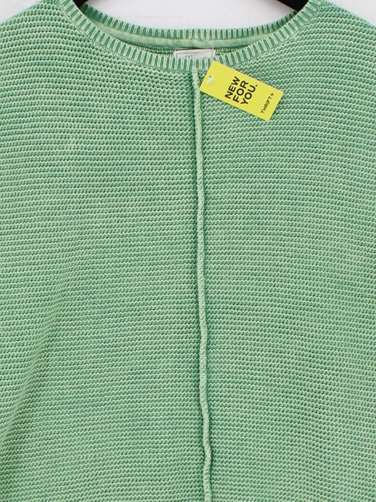 Fat Face Women's Jumper UK 12 Green 100% Cotton Round Neck Vest - Image 3