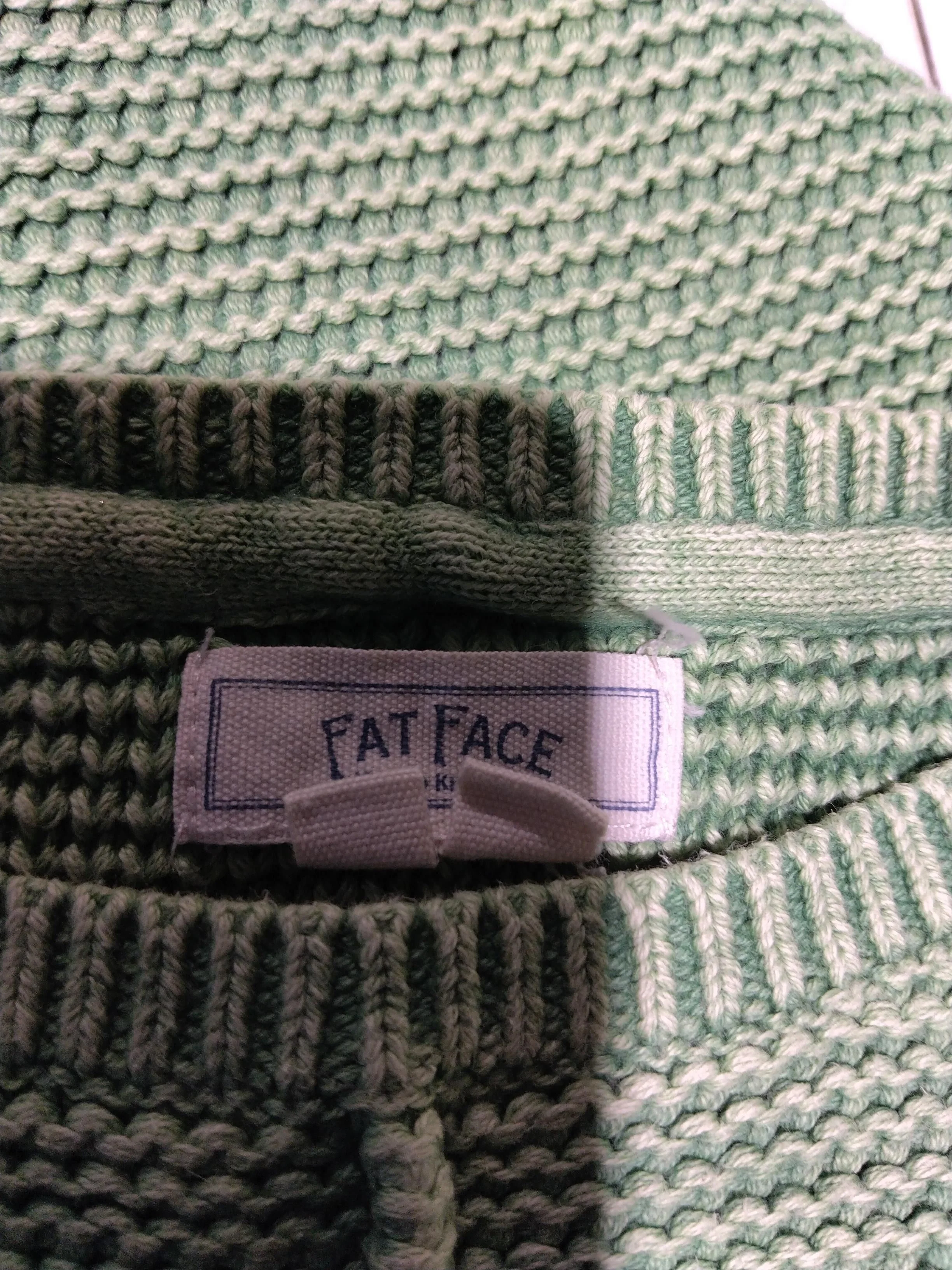 Fat Face Women's Jumper UK 12 Green 100% Cotton Round Neck Vest - Image 5