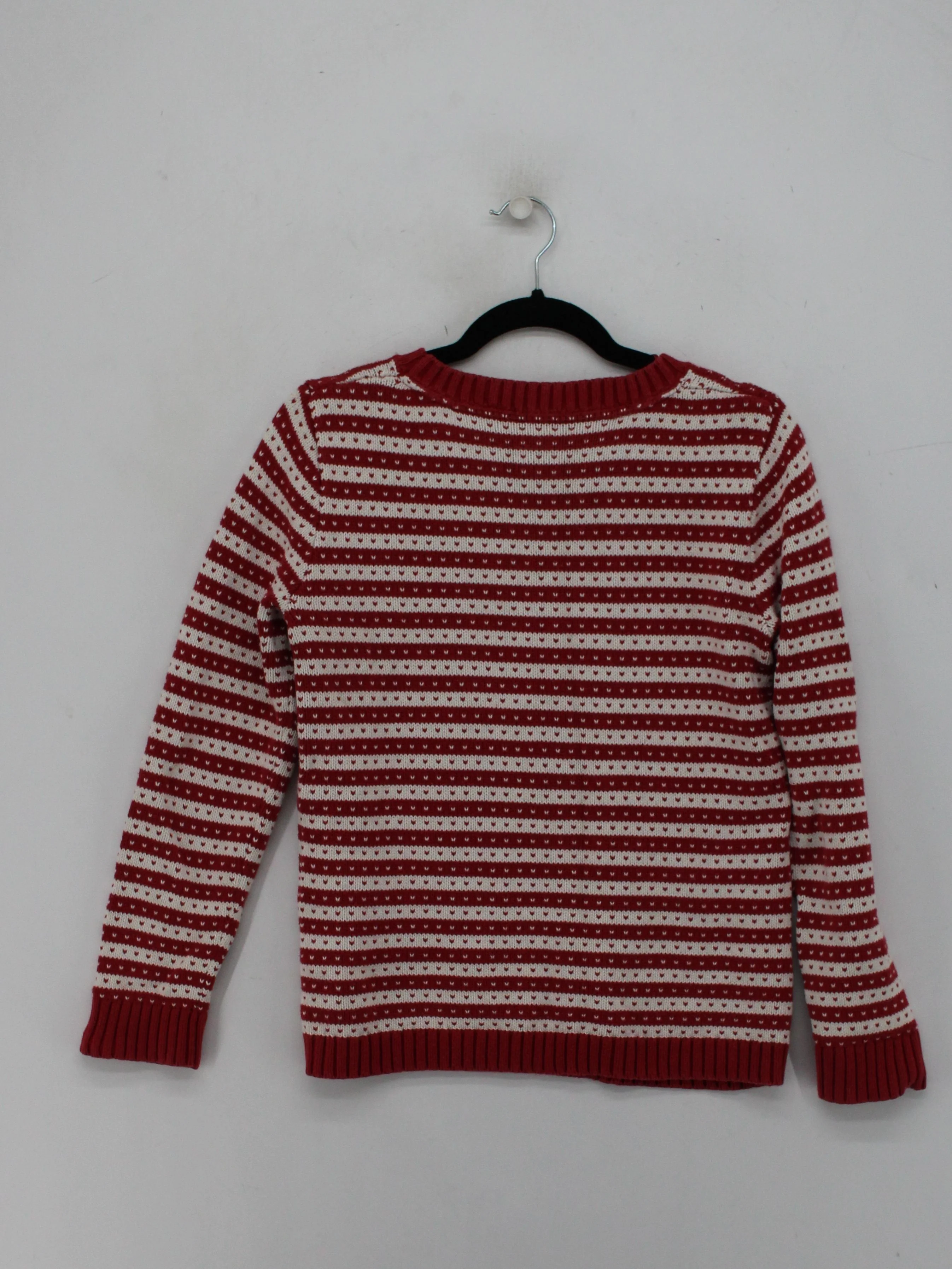 Fat Face Women's Jumper UK 12 Red Striped Wool with Nylon Crew Neck Pullover - Image 2