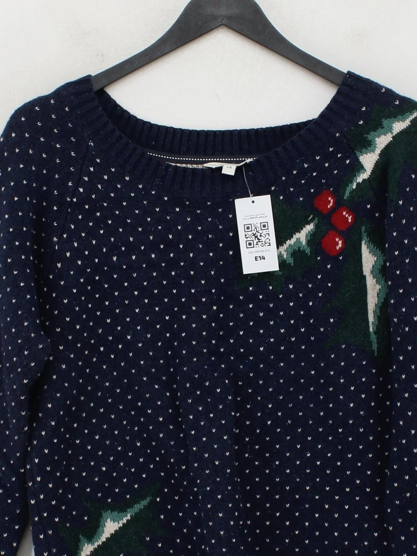 Fat Face Women's Jumper UK 14 Blue 100% Wool Round Neck Pullover - Image 3