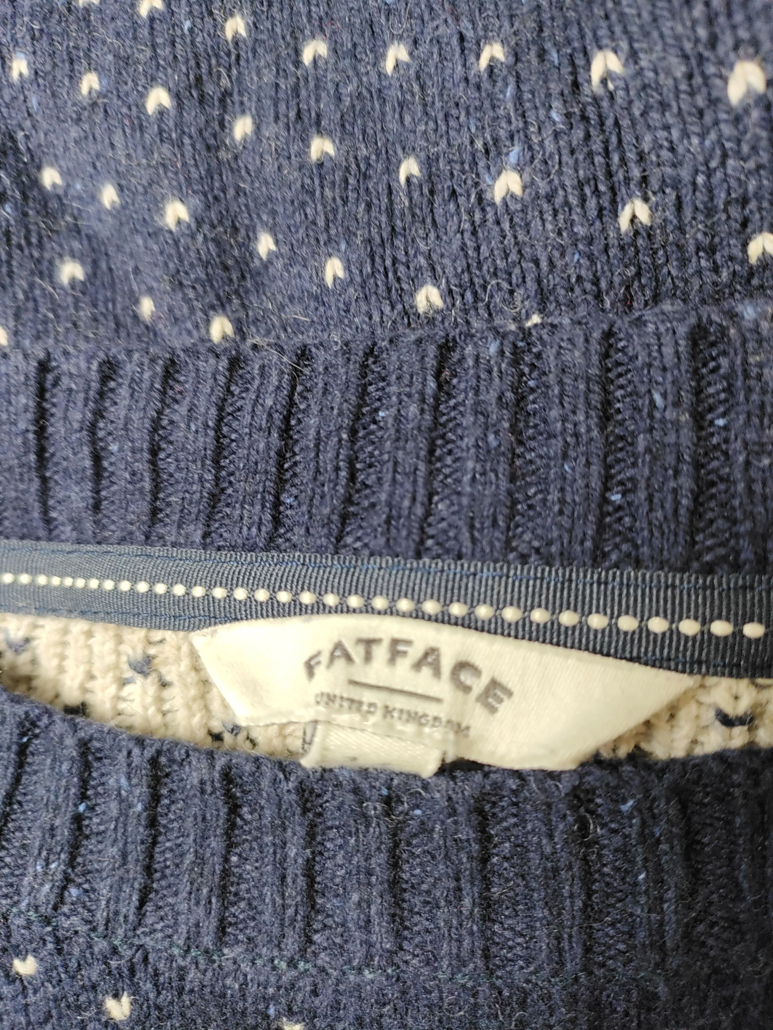 Fat Face Women's Jumper UK 14 Blue 100% Wool Round Neck Pullover - Image 5