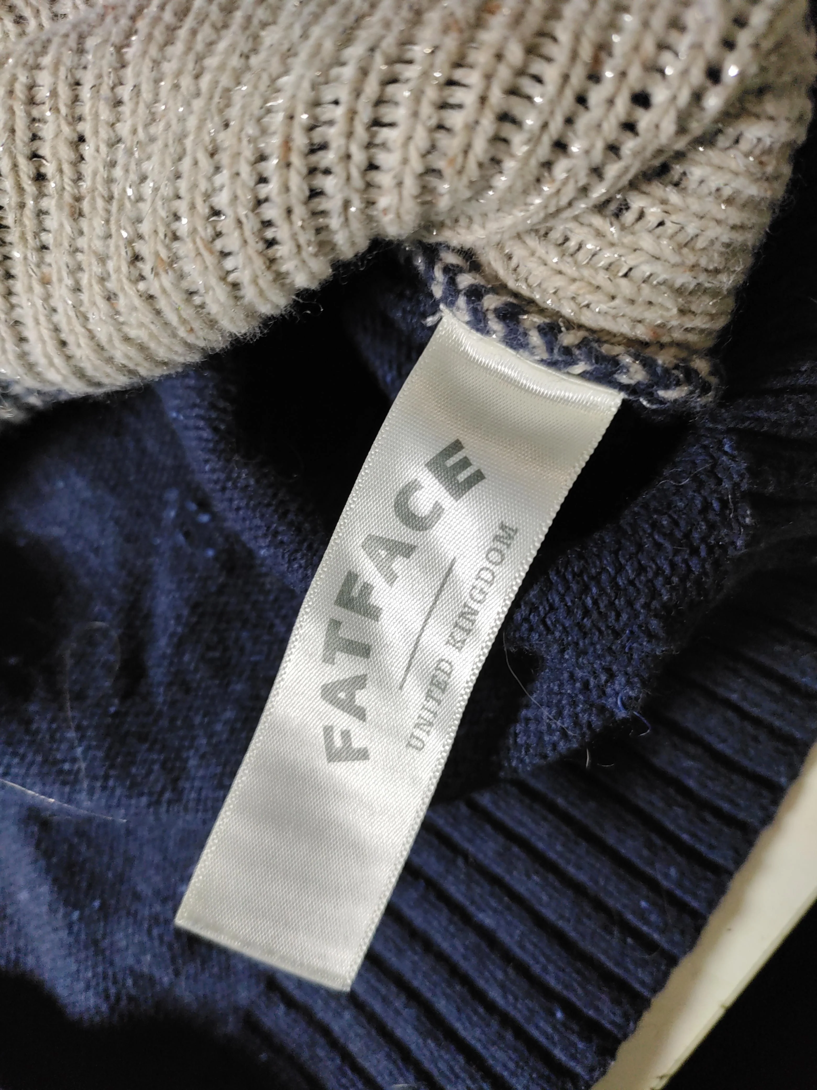 Fat Face Women's Jumper UK 14 Blue Animal Print 100% Wool Round Neck Pullover - Image 7