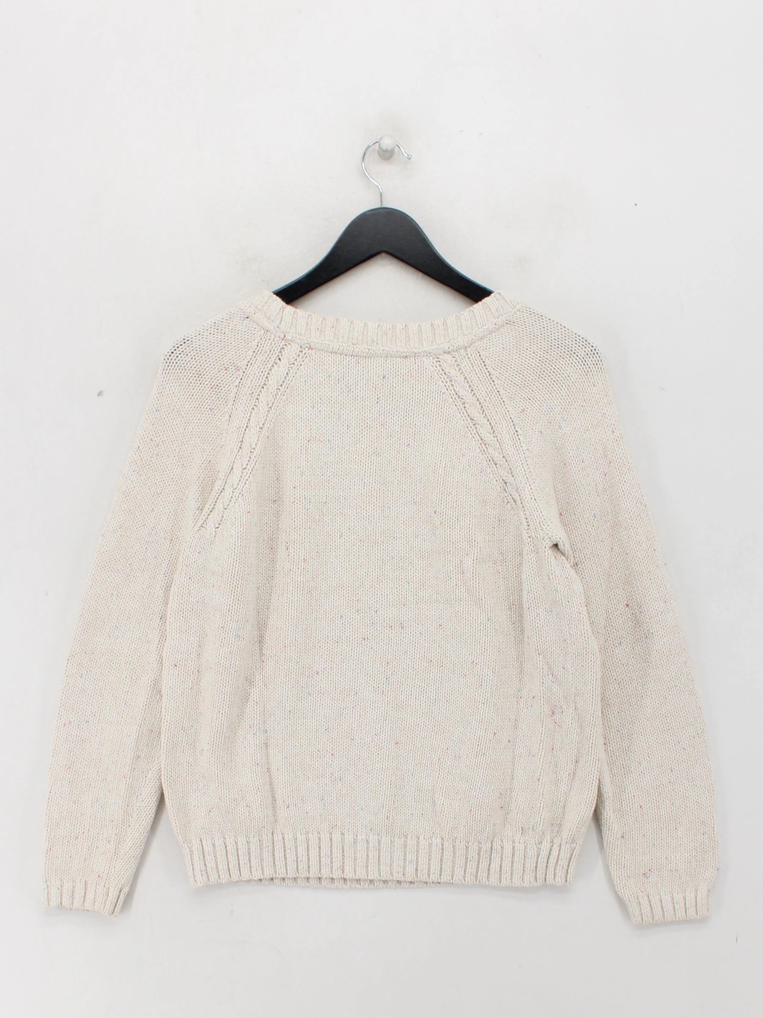 Fat Face Women's Jumper UK 14 Cream Cotton with Acrylic Crew Neck Pullover - Image 2