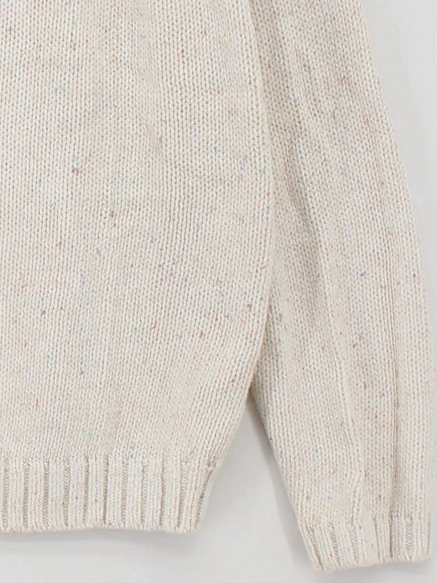 Fat Face Women's Jumper UK 14 Cream Cotton with Acrylic Crew Neck Pullover - Image 4