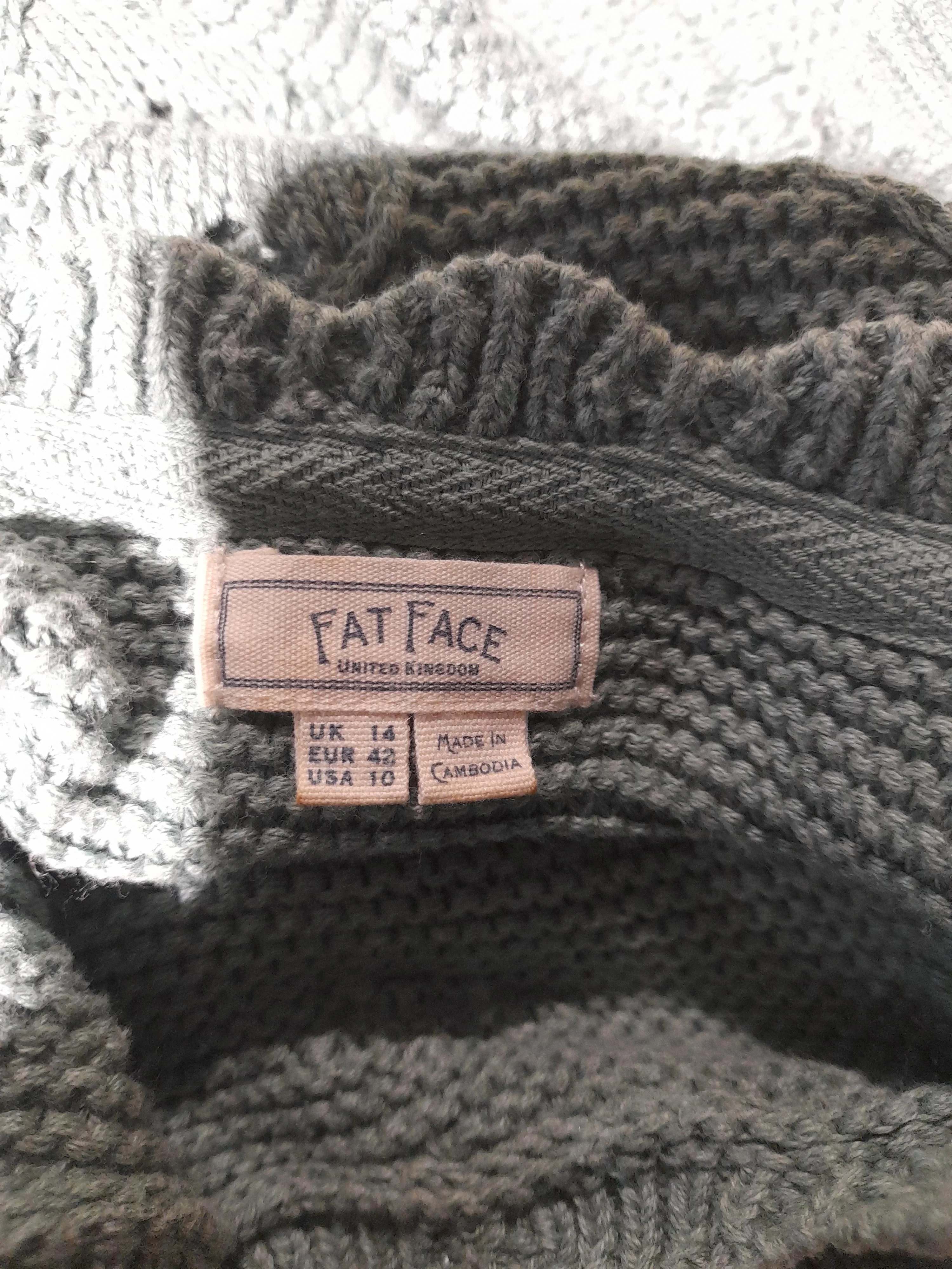 Fat Face Women's Jumper UK 14 Green 100% Cotton Round Neck Pullover - Image 6