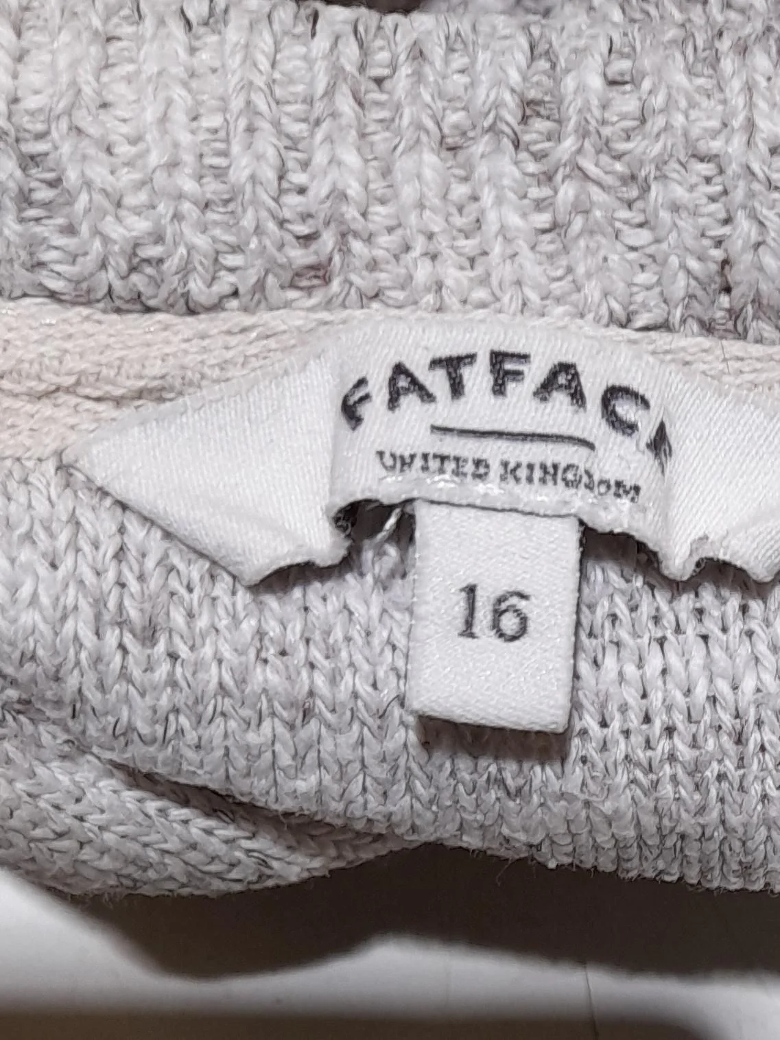 Fat Face Women's Jumper UK 16 Cream Cotton with Acrylic, Linen Pullover - Image 5