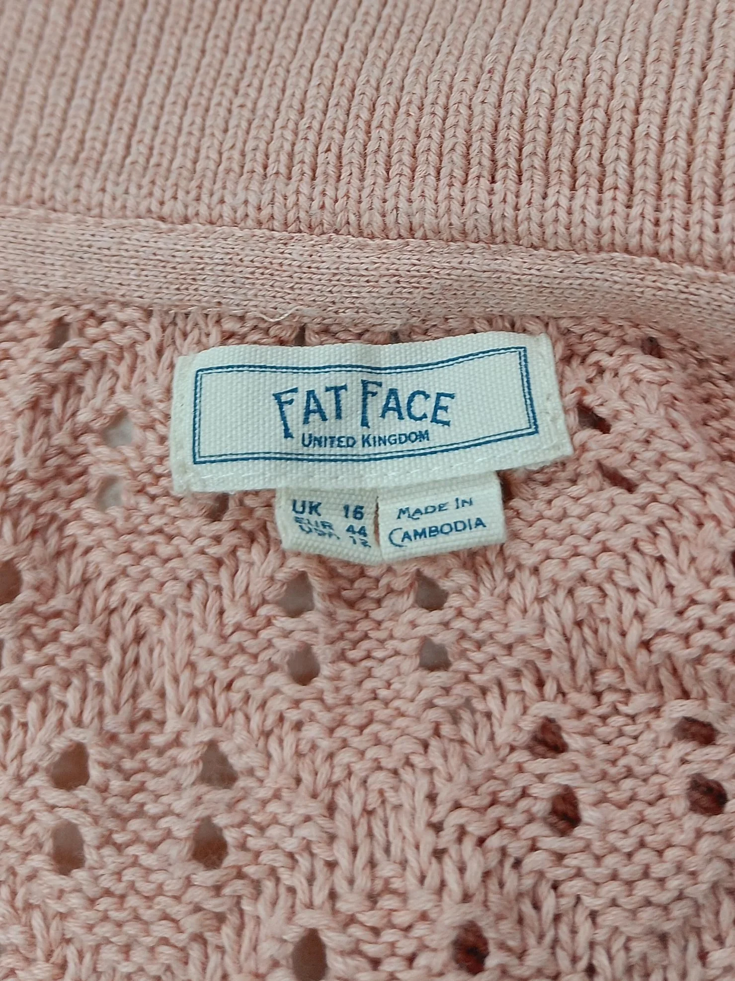 Fat Face Women's Jumper UK 16 Pink 100% Cotton Collared Pullover - Image 5