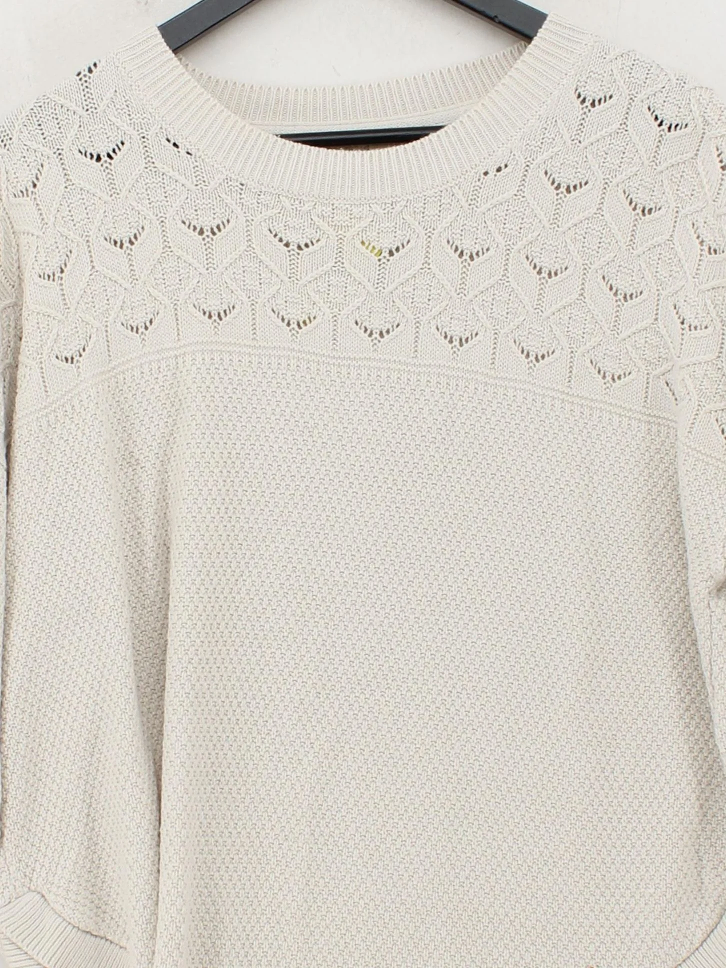 Fat Face Women's Jumper UK 18 Cream Viscose with Acrylic Crew Neck Pullover - Image 3