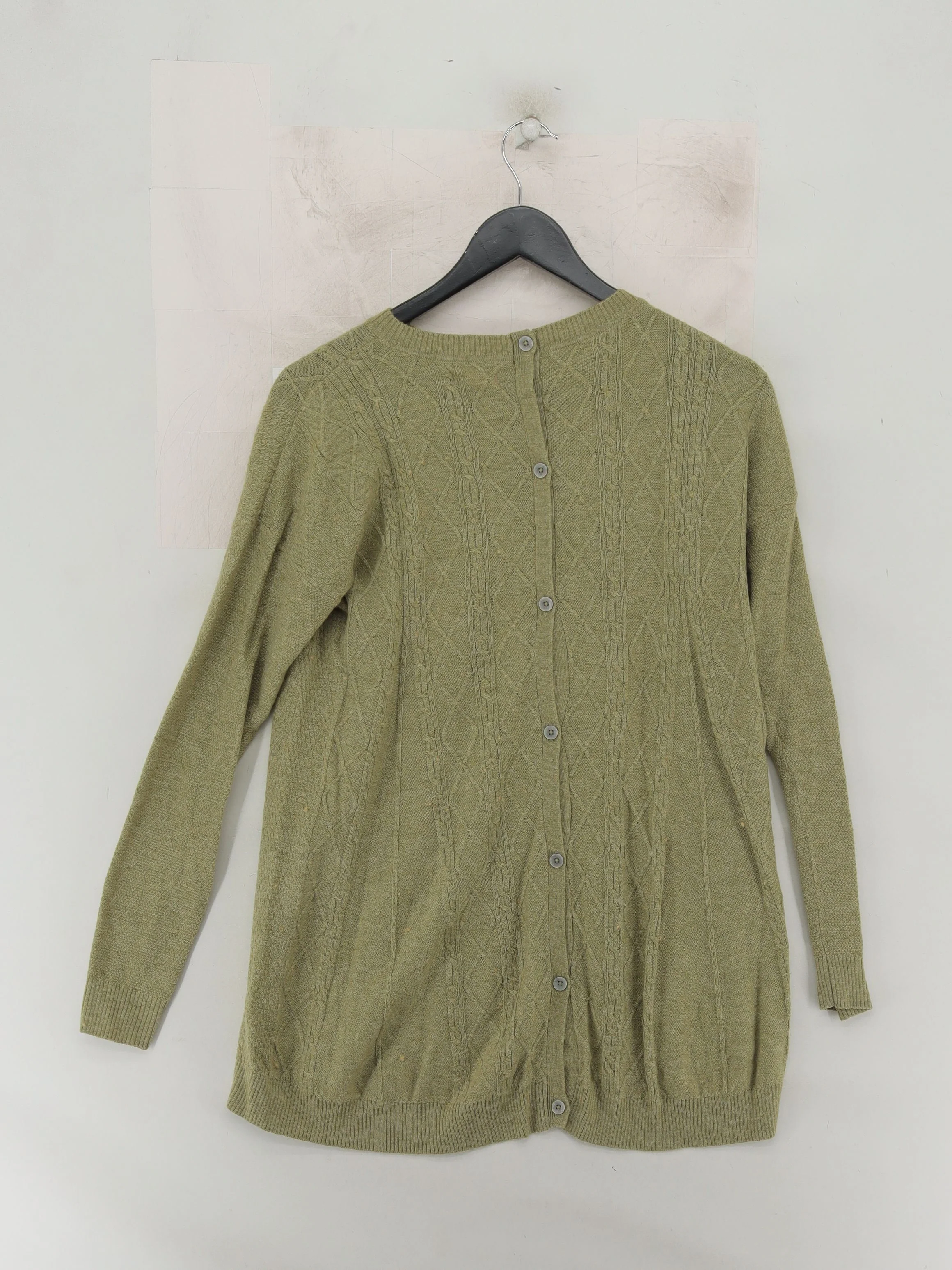 Fat Face Women's Jumper UK 8 Green Geometric 100% Cashmere Round Neck Pullover - Image 2