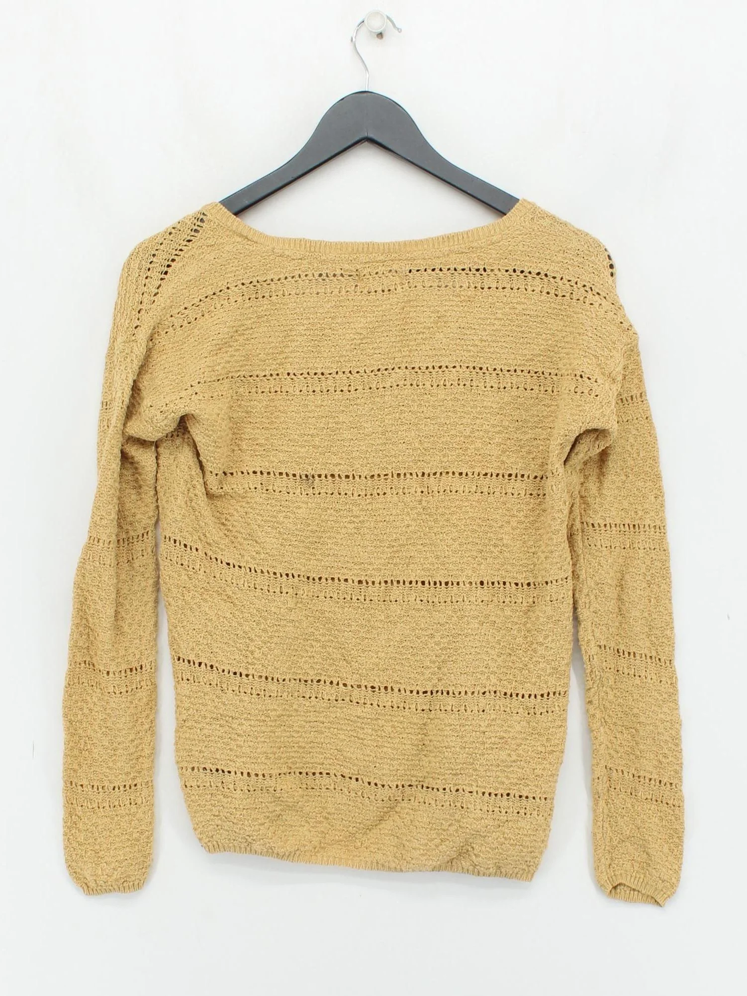 Fat Face Women's Jumper UK 8 Tan 100% Cotton V-Neck Pullover - Image 2