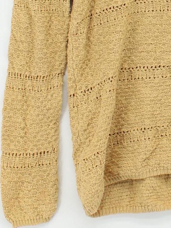 Fat Face Women's Jumper UK 8 Tan 100% Cotton V-Neck Pullover - Image 4