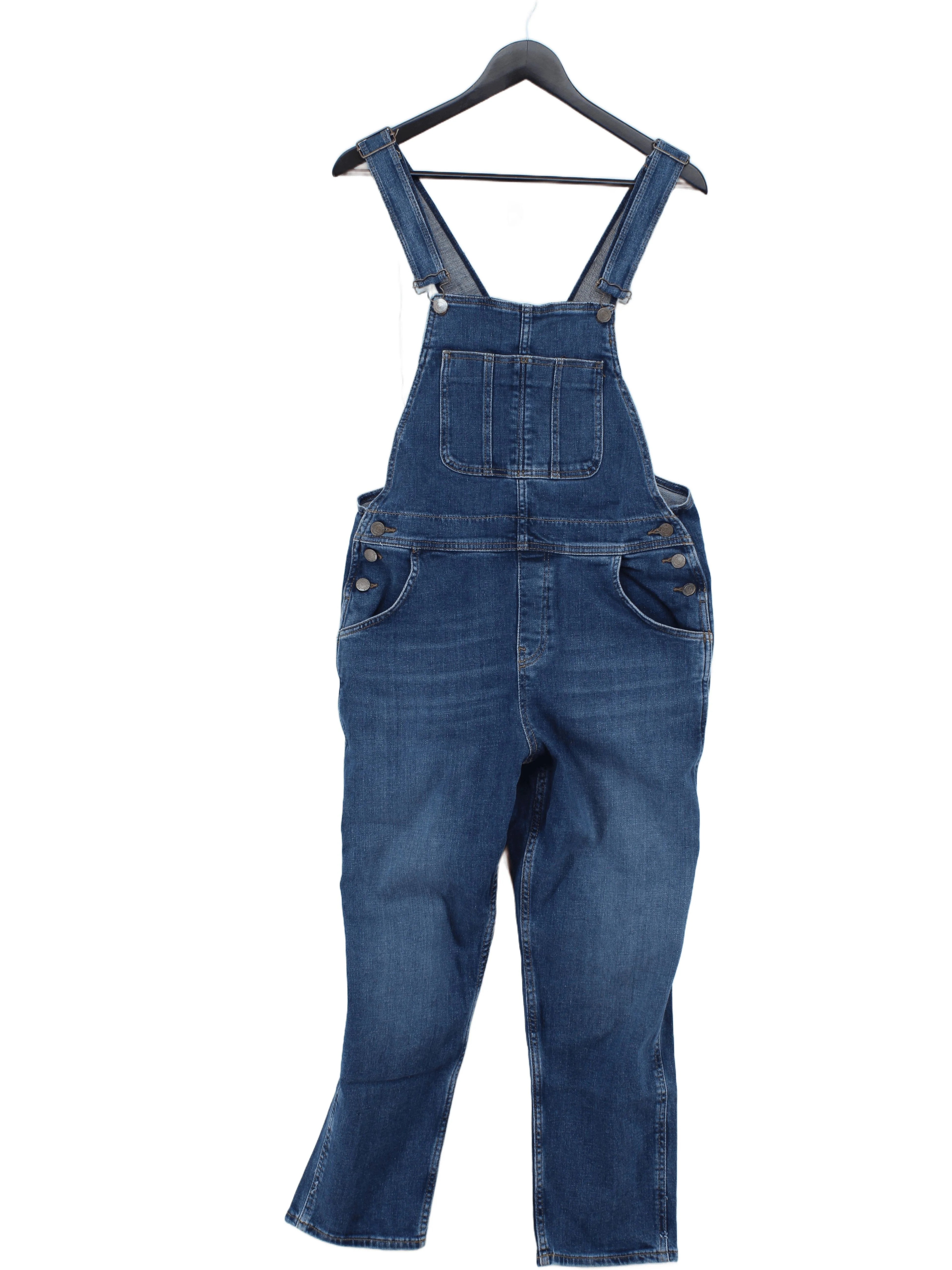 Fat Face Women's Jumpsuit UK 12 Blue Cotton with Elastane Straight Jumpsuit