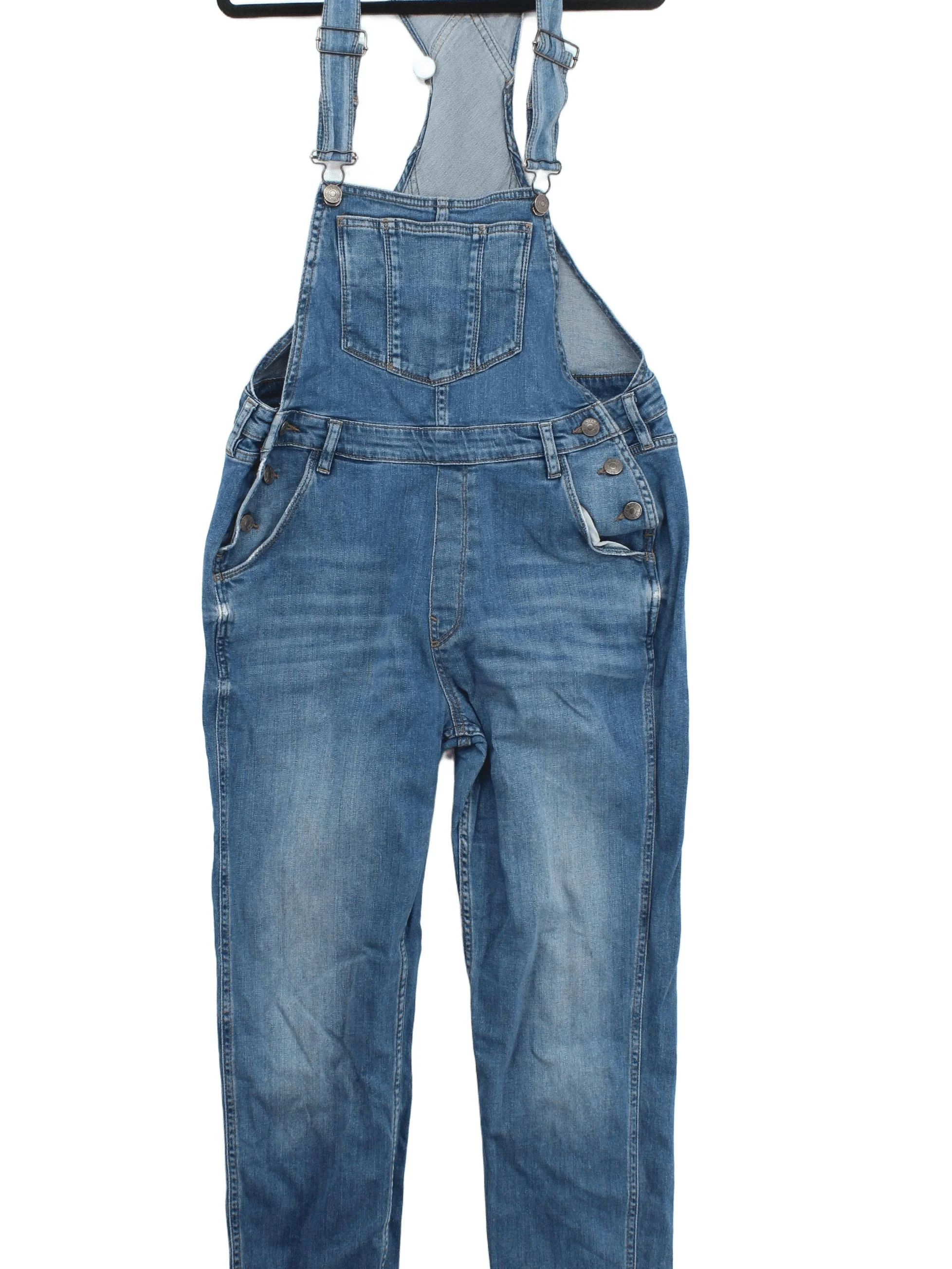 Fat Face Women's Jumpsuit UK 12 Blue Cotton with Elastane Straight Jumpsuit