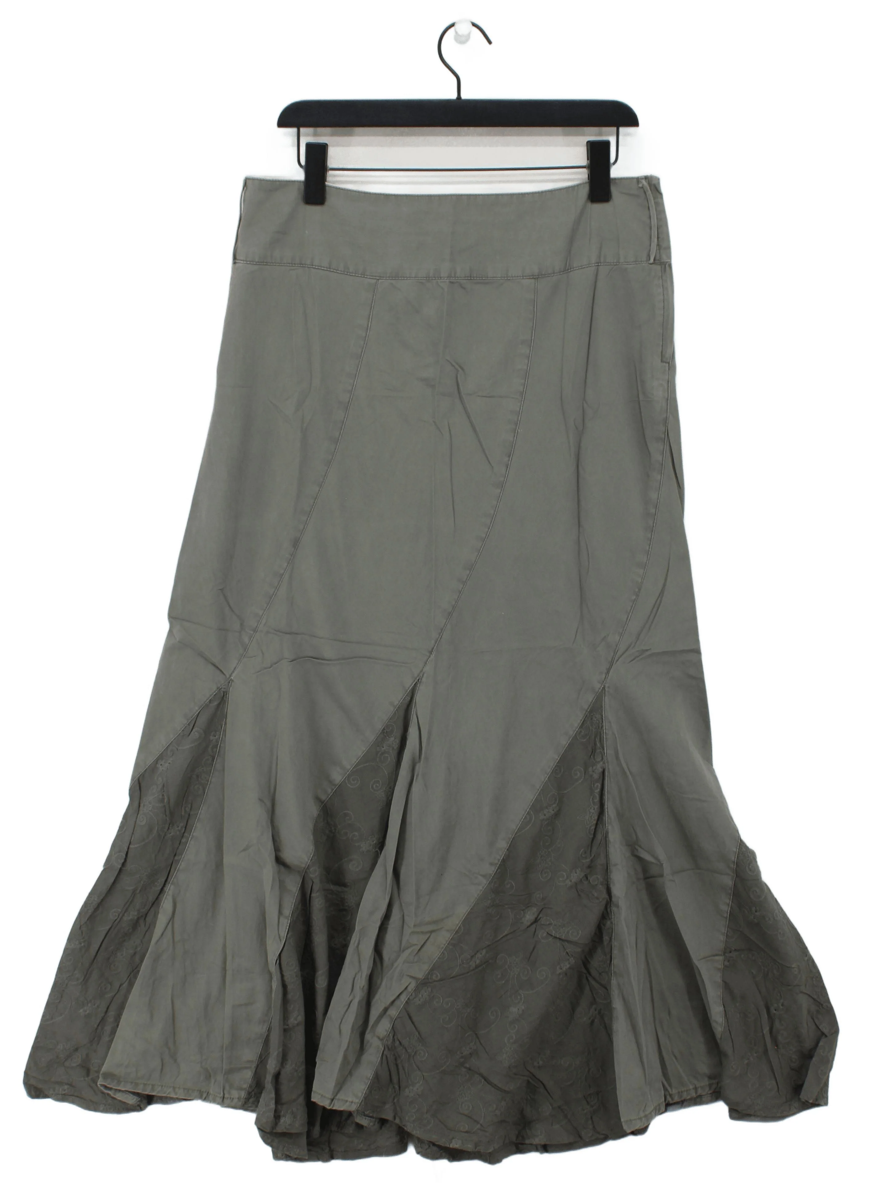Fat Face Women's Maxi Skirt UK 12 Grey 100% Cotton Long Maxi