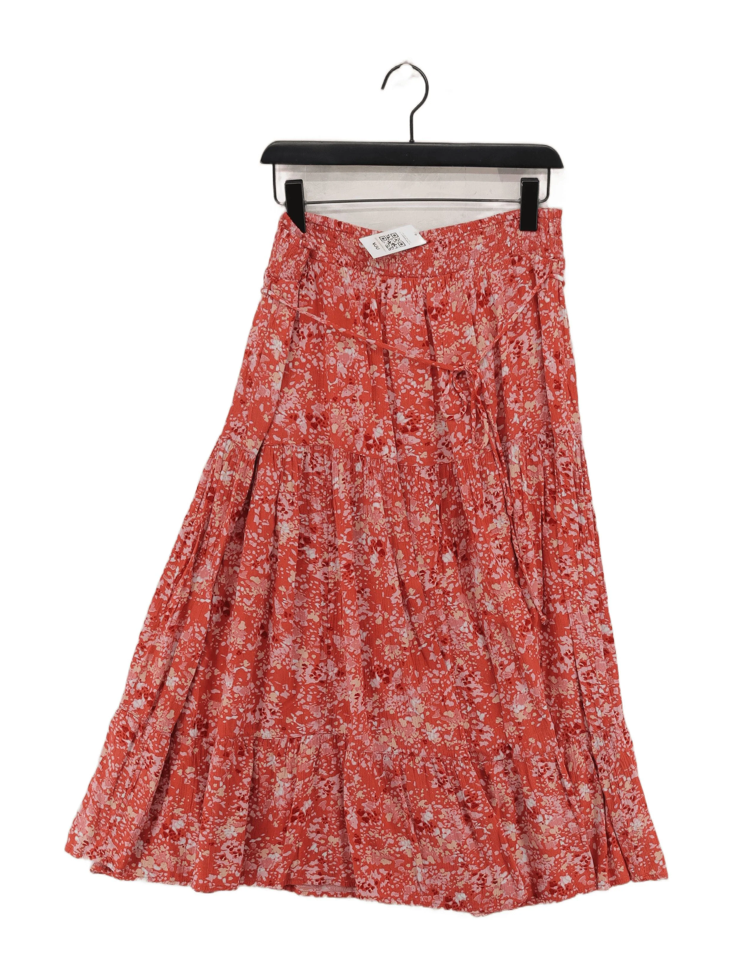 Fat Face Women's Maxi Skirt UK 16 Red Floral 100% Viscose Long Maxi