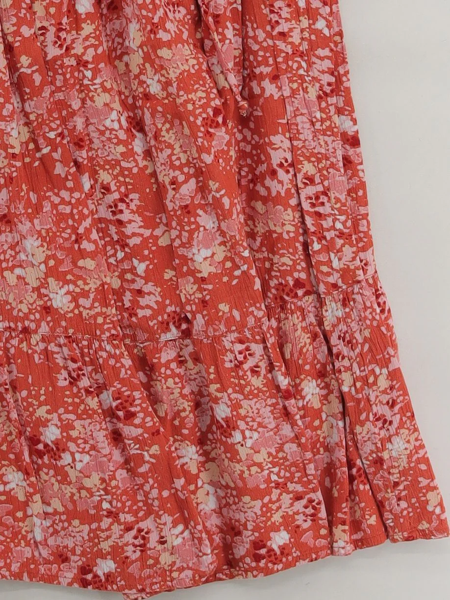 Fat Face Women's Maxi Skirt UK 16 Red Floral 100% Viscose Long Maxi - Image 4