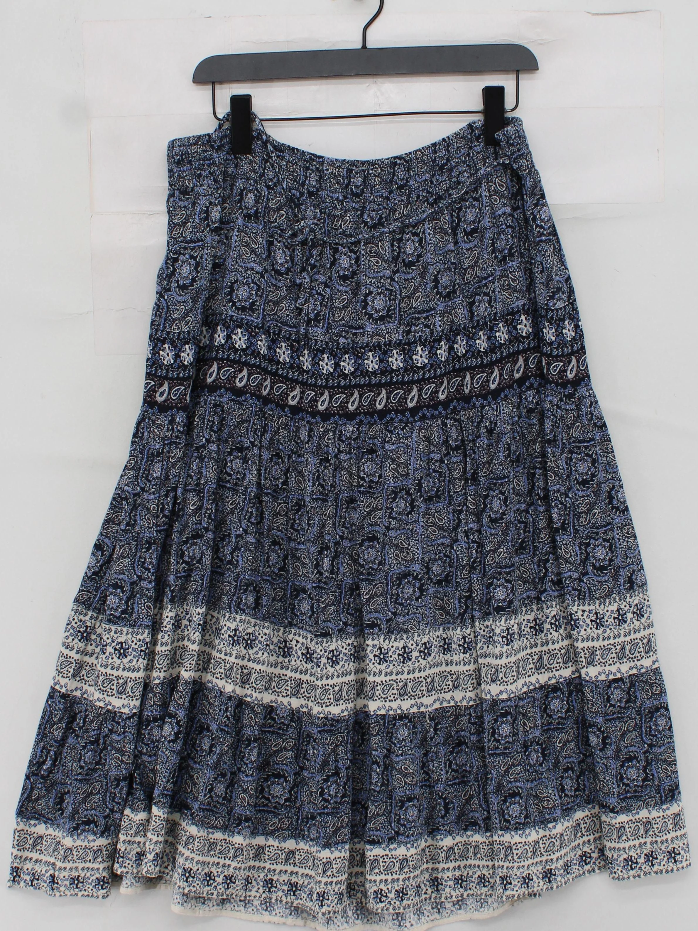 Fat Face Women's Maxi Skirt UK 18 Blue Paisley 100% Other Long Maxi - Image 2
