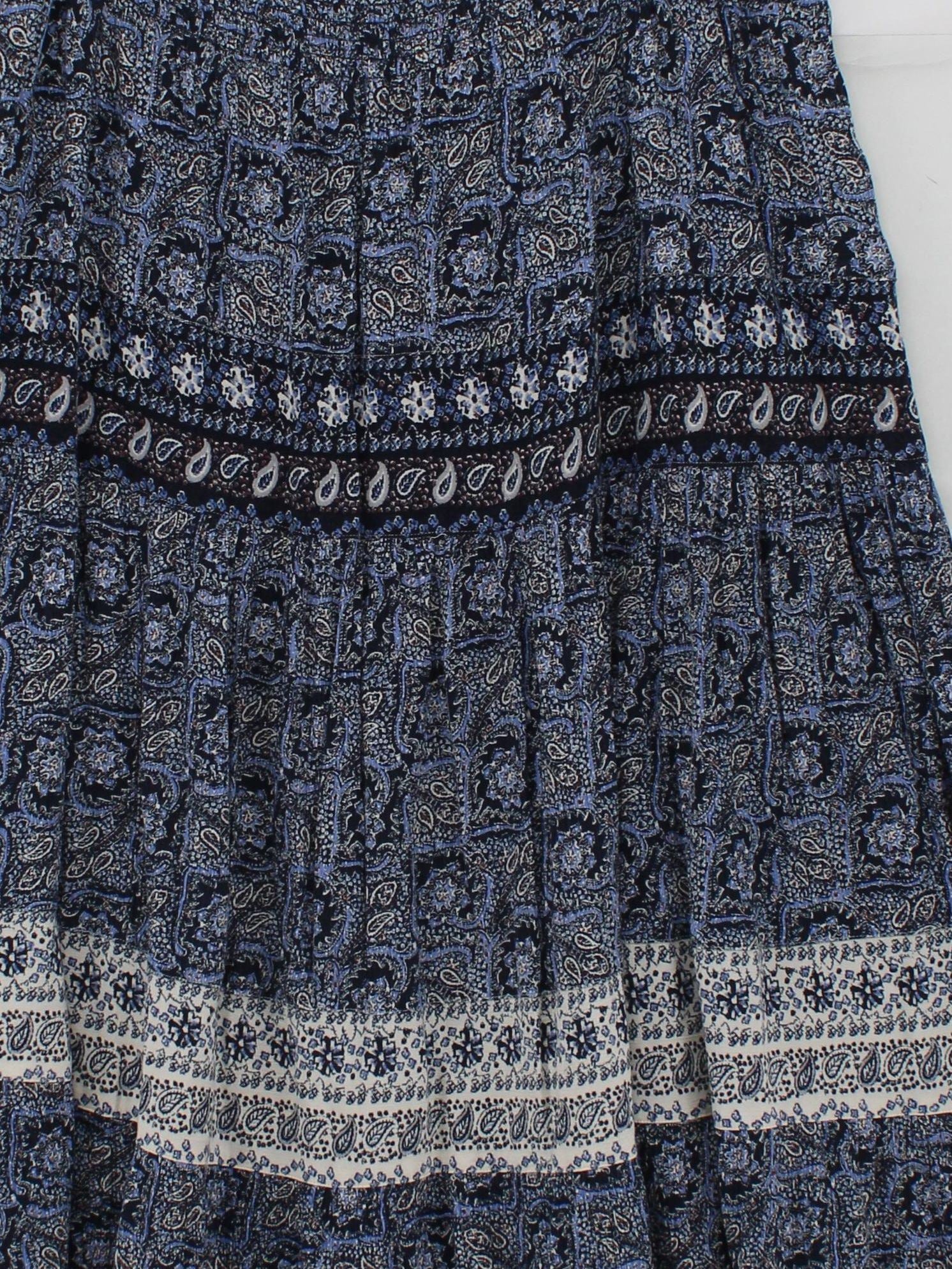 Fat Face Women's Maxi Skirt UK 18 Blue Paisley 100% Other Long Maxi - Image 3