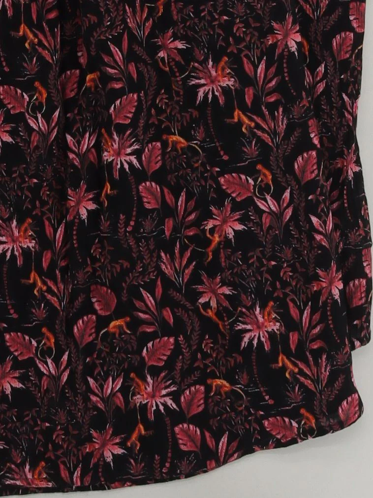 Fat Face Women's Midi Skirt L Black Floral 100% Viscose Midi A-Line - Image 4