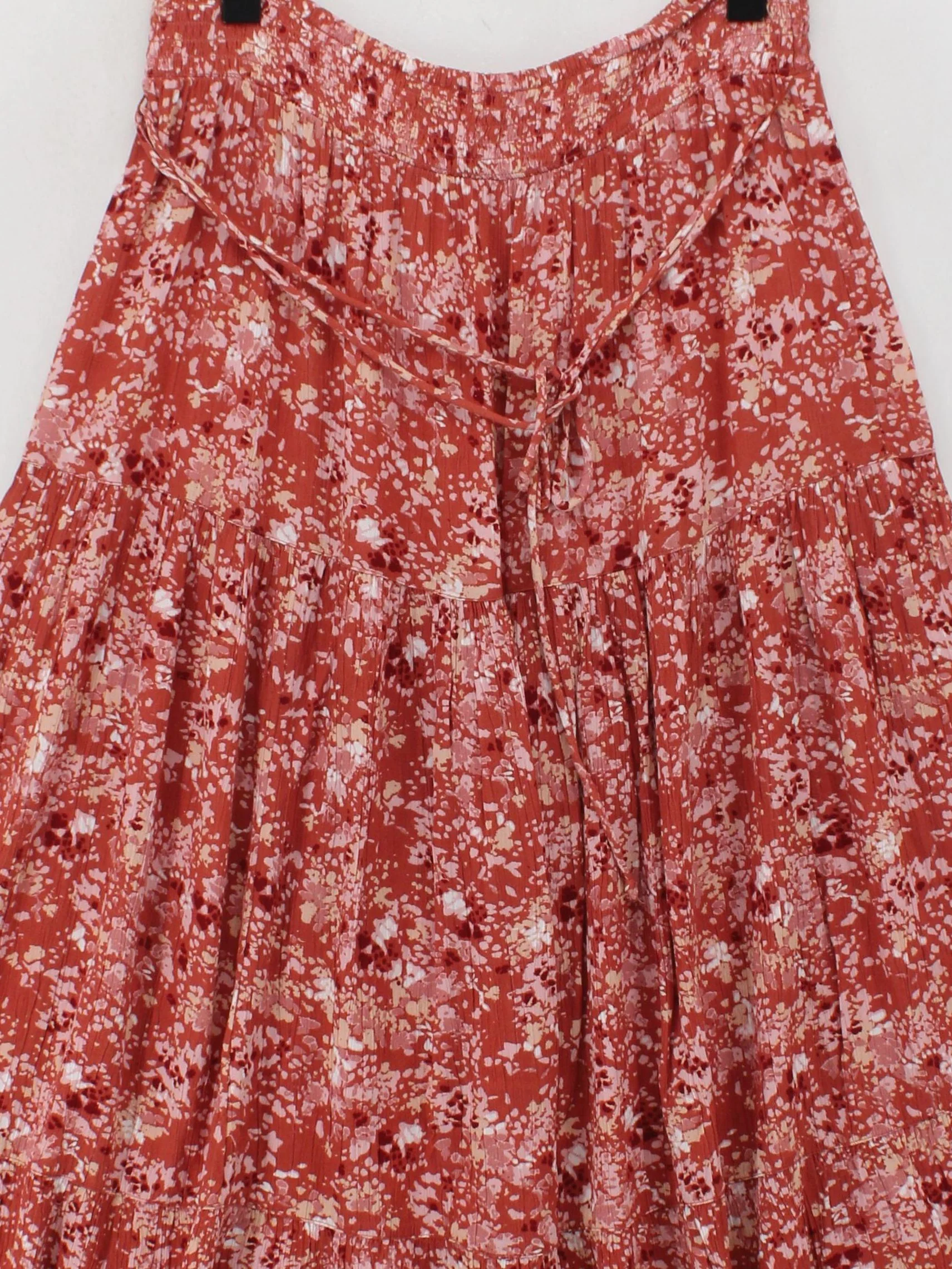 Fat Face Women's Midi Skirt UK 14 Red Floral 100% Viscose Midi A-Line - Image 3