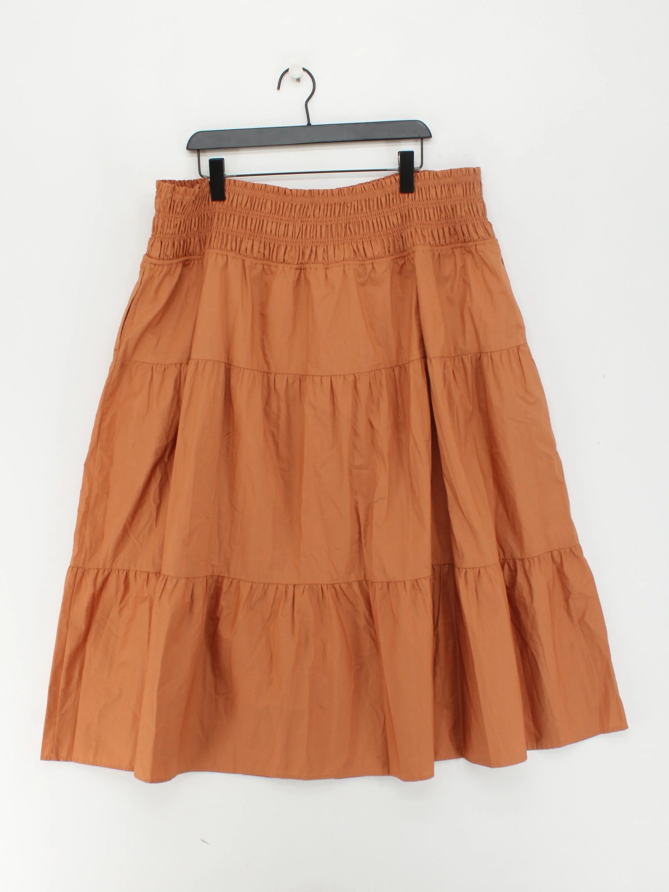 Fat Face Women's Midi Skirt UK 22 Orange 100% Cotton Midi A-Line - Image 2