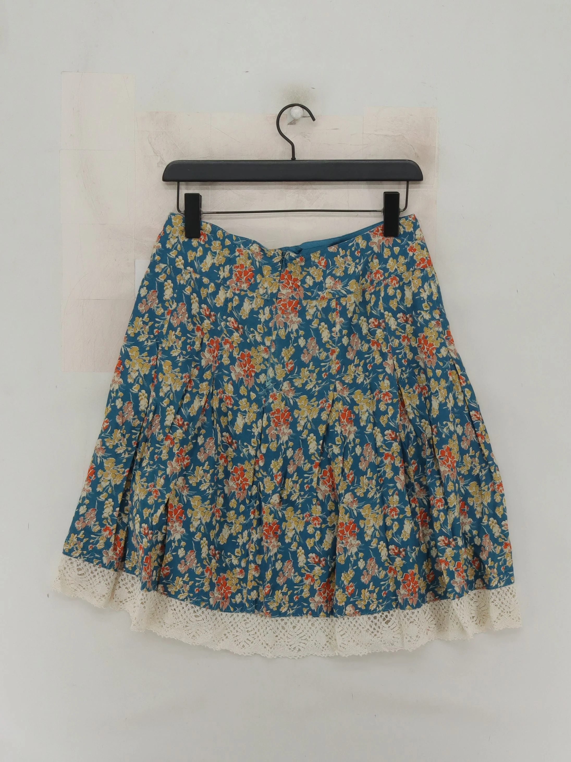 Fat Face Women's Mini Skirt S Blue Floral 100% Cotton Short Mini - Image 2
