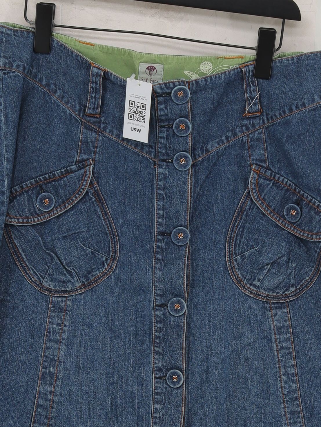 Fat Face Women's Mini Skirt UK 14 Blue 100% Cotton Short Mini - Image 3