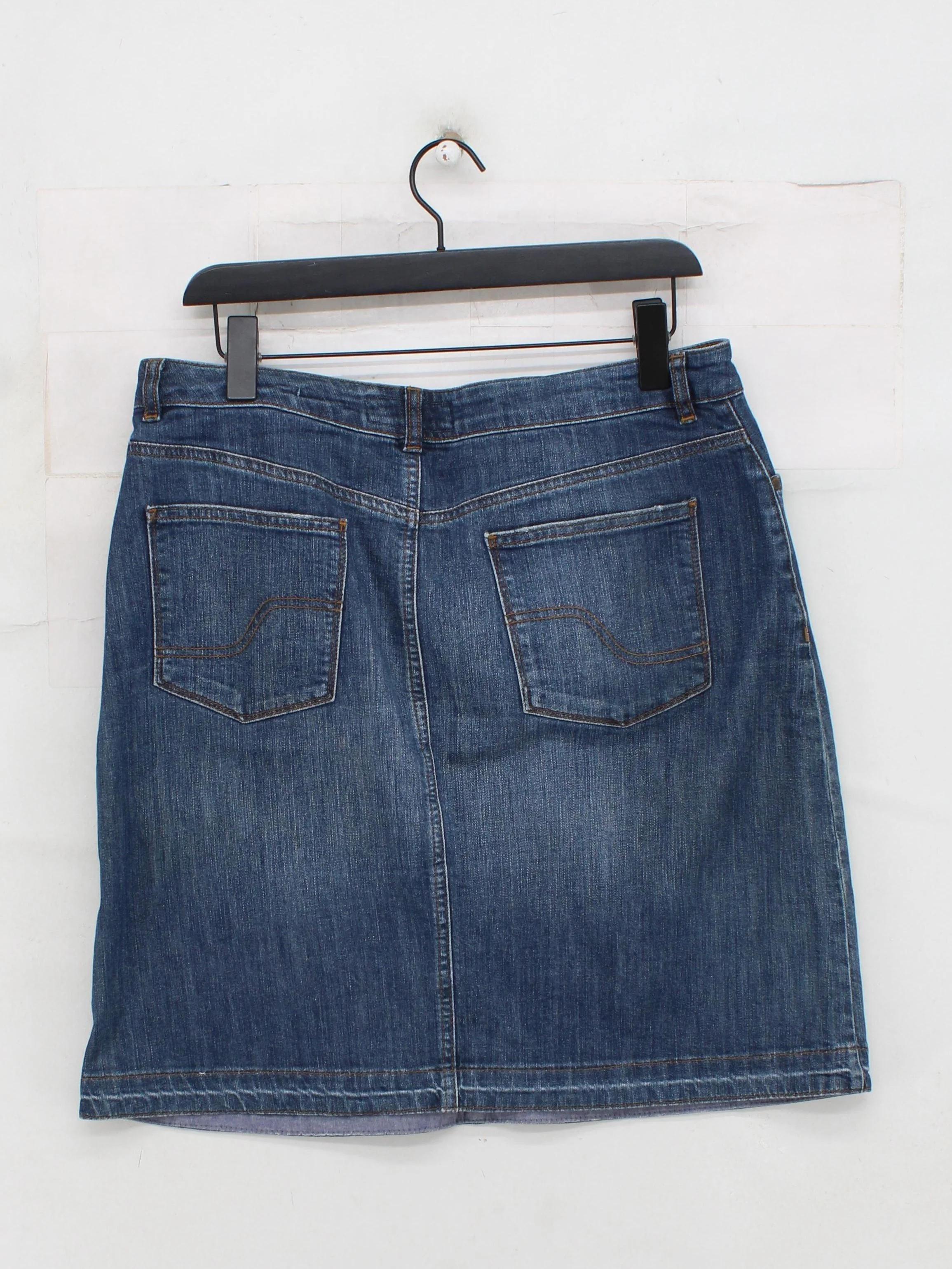 Fat Face Women's Mini Skirt UK 14 Blue Cotton with Elastane Short Mini - Image 2