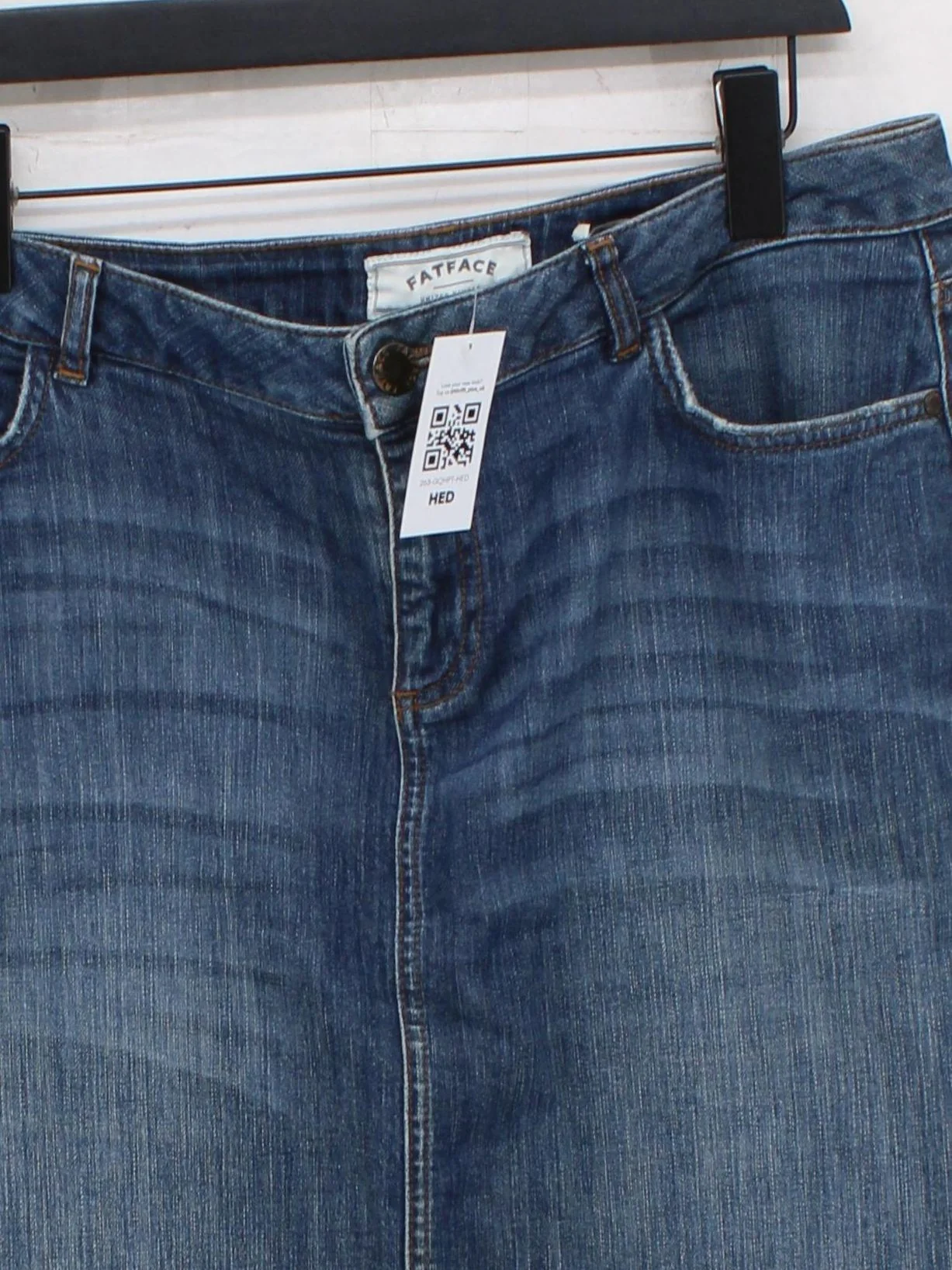 Fat Face Women's Mini Skirt UK 14 Blue Cotton with Elastane Short Mini - Image 3