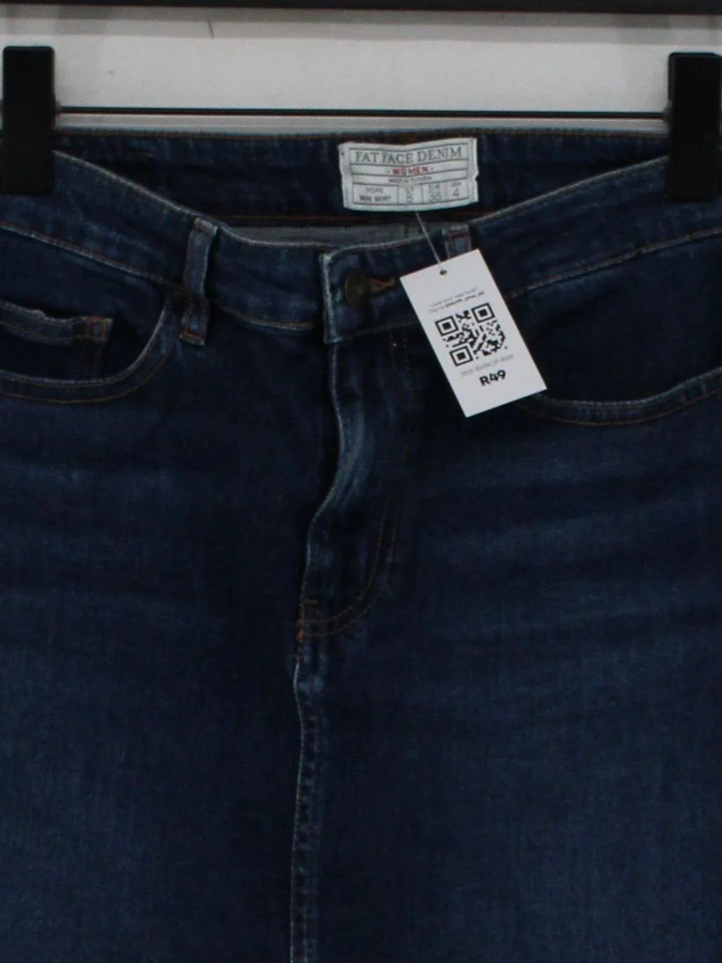 Fat Face Women's Mini Skirt UK 8 Blue Cotton with Elastane Short Mini - Image 3