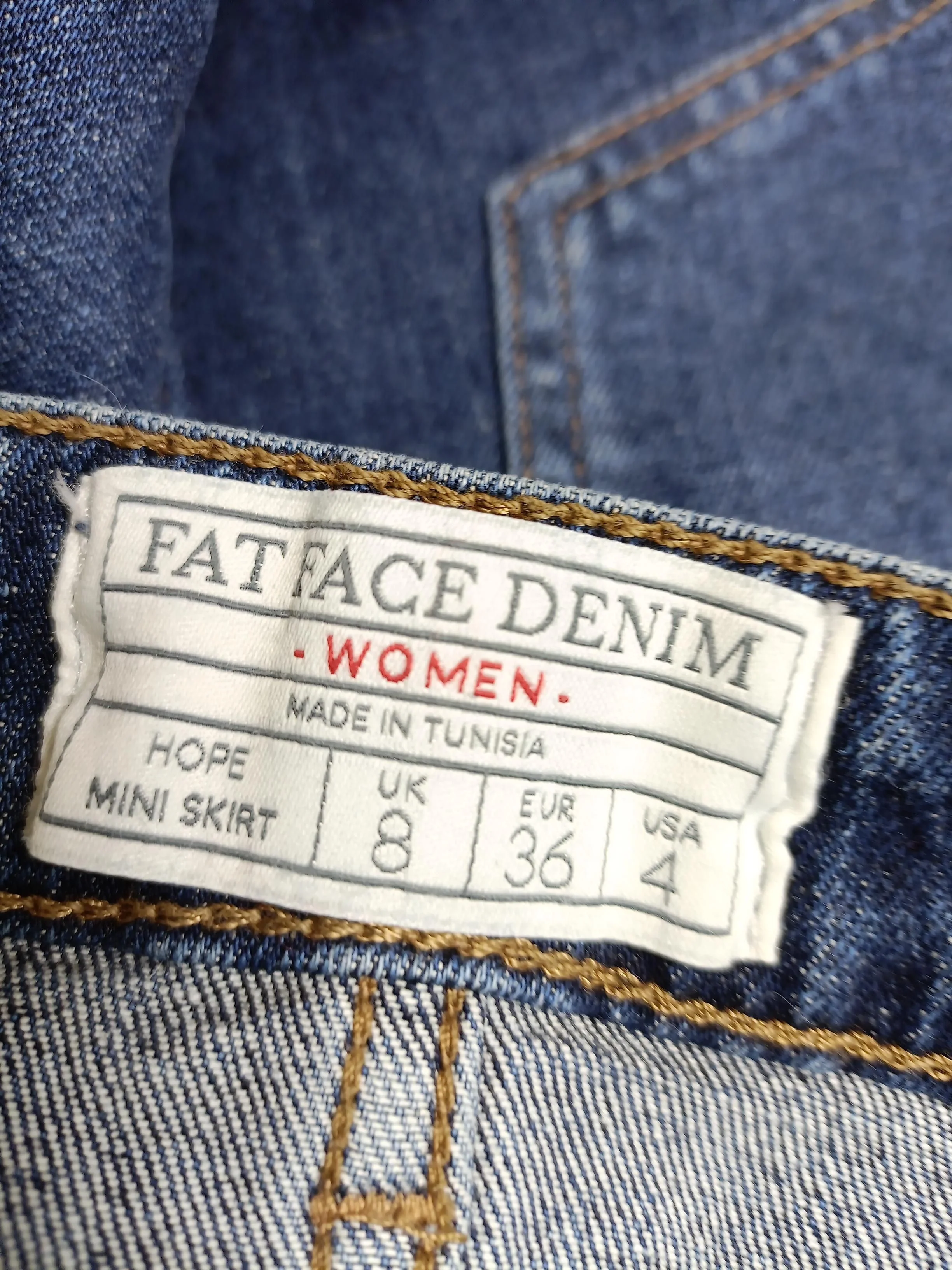 Fat Face Women's Mini Skirt UK 8 Blue Cotton with Elastane Short Mini - Image 5