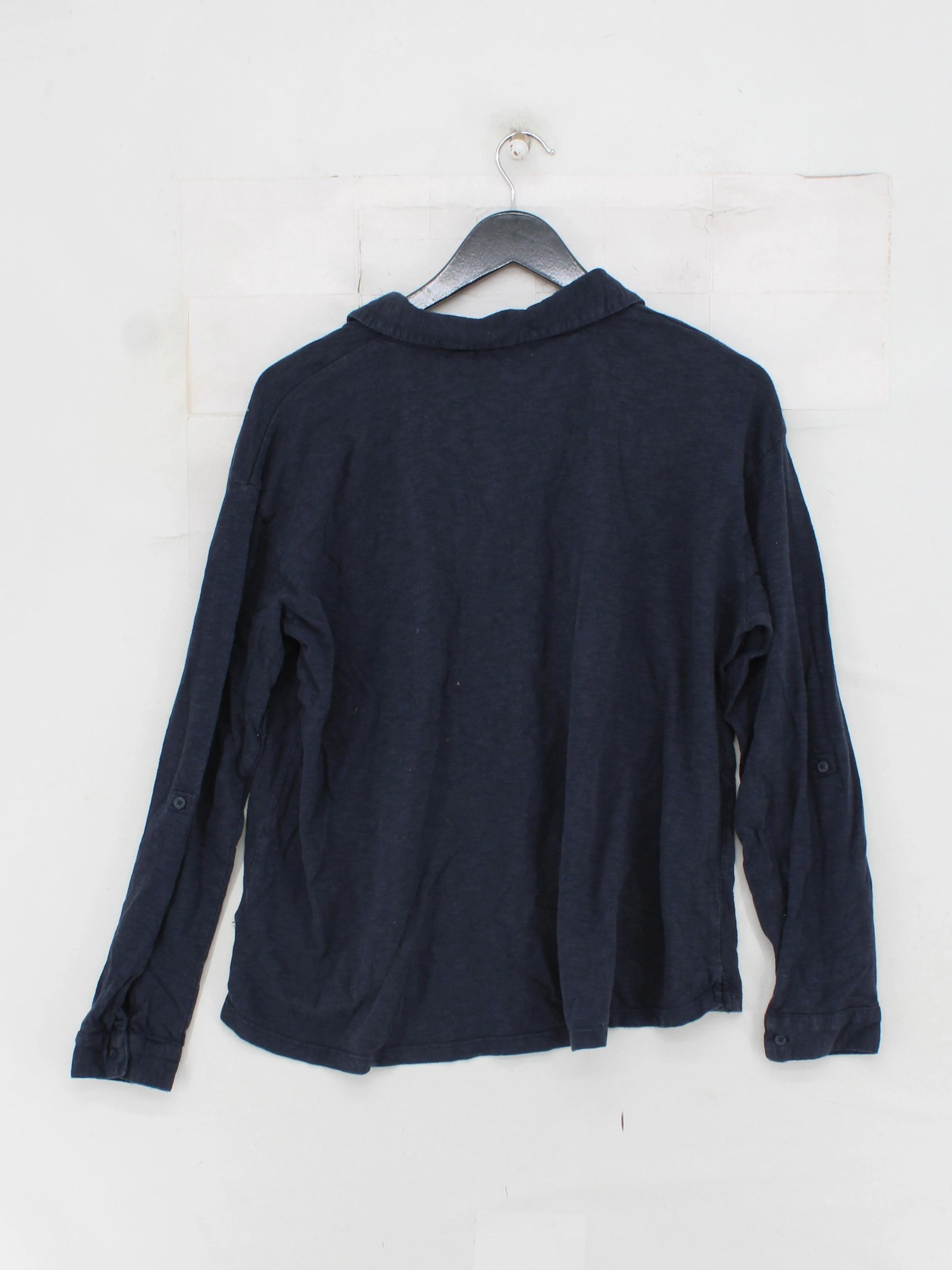 Fat Face Women's Polo UK 12 Blue Cotton with Viscose Long Sleeve Collared Basic - Image 2
