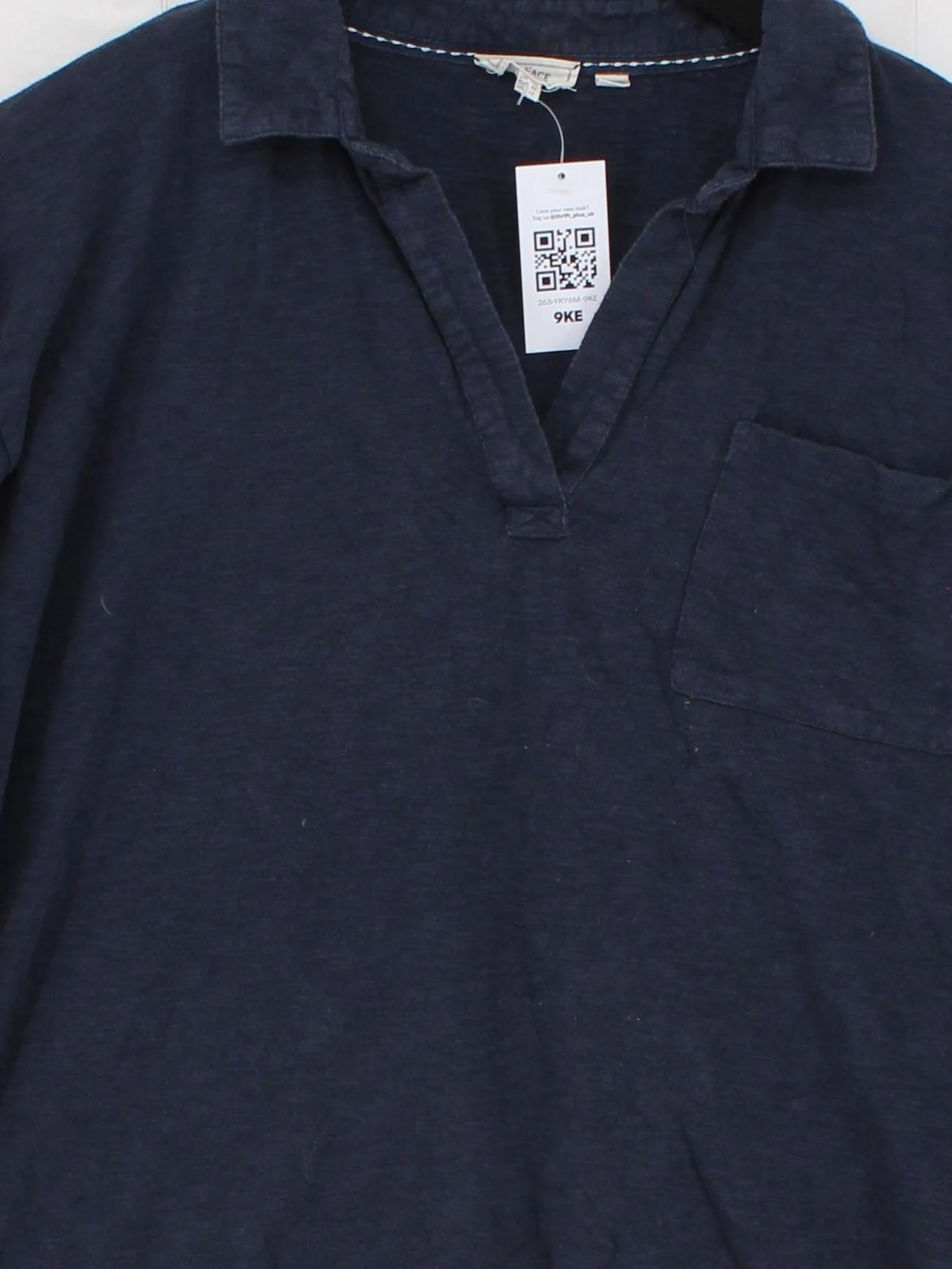 Fat Face Women's Polo UK 12 Blue Cotton with Viscose Long Sleeve Collared Basic - Image 3