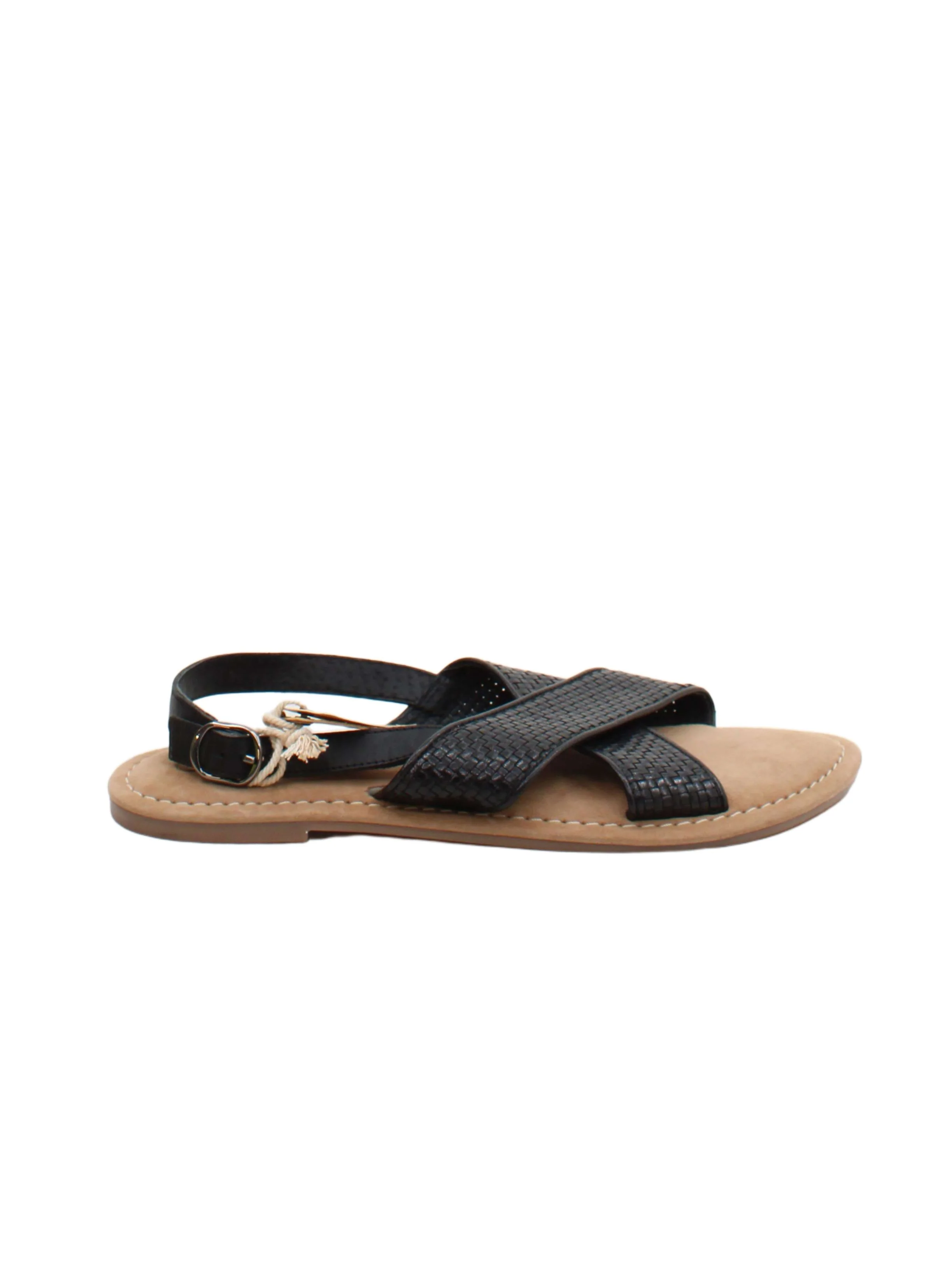 Fat Face Women's Sandals UK 6.5 Black Leather with Other Strappy New with tags
