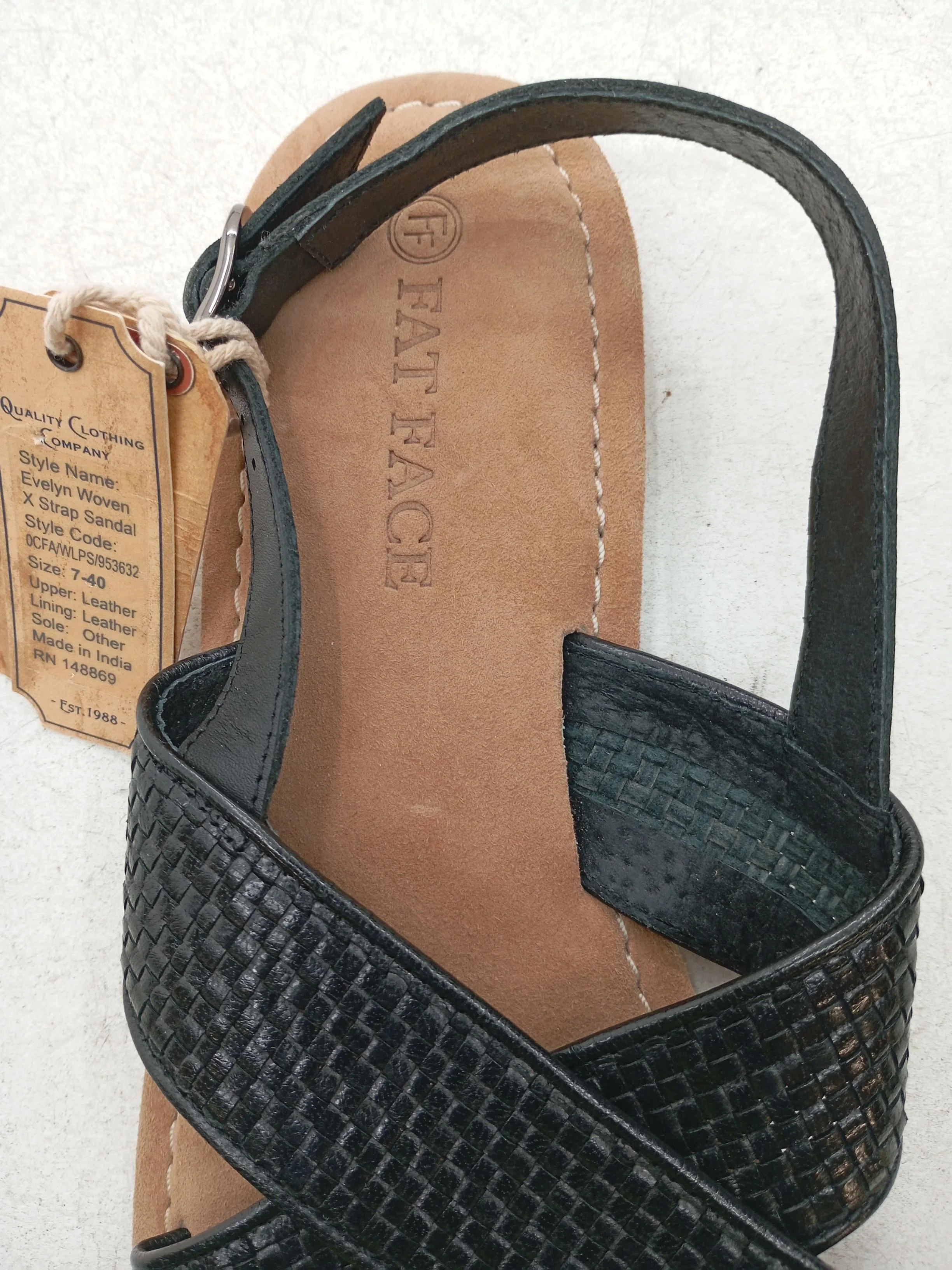 Fat Face Women's Sandals UK 6.5 Black Leather with Other Strappy New with tags - Image 6