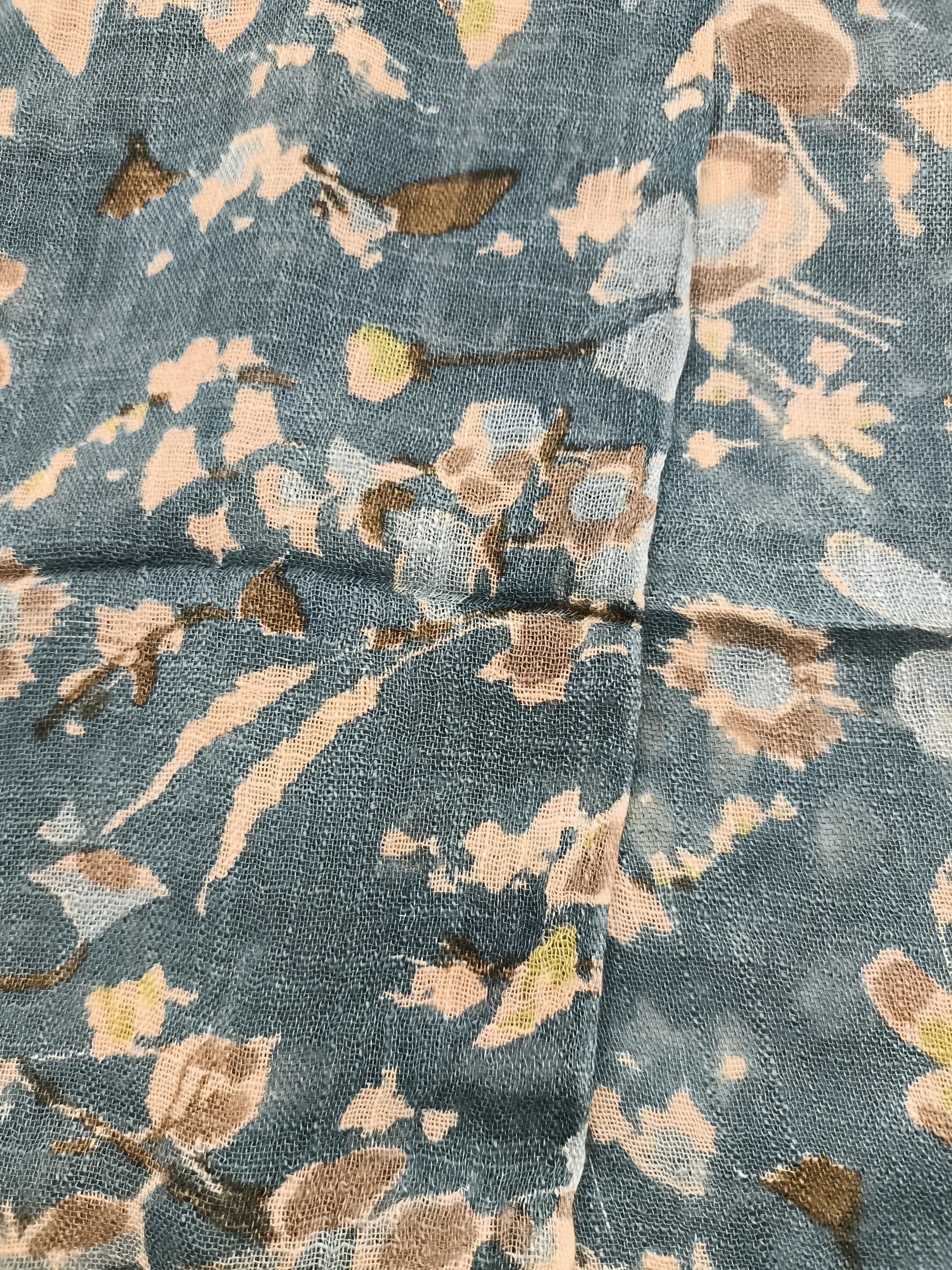 Fat Face Women's Scarf Blue Floral 100% Other Rectangle Scarf - Image 3