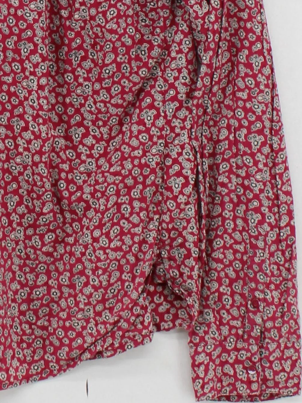 Fat Face Women's Shirt L Red Floral 100% Cotton Long Sleeve Collared Basic - Image 4