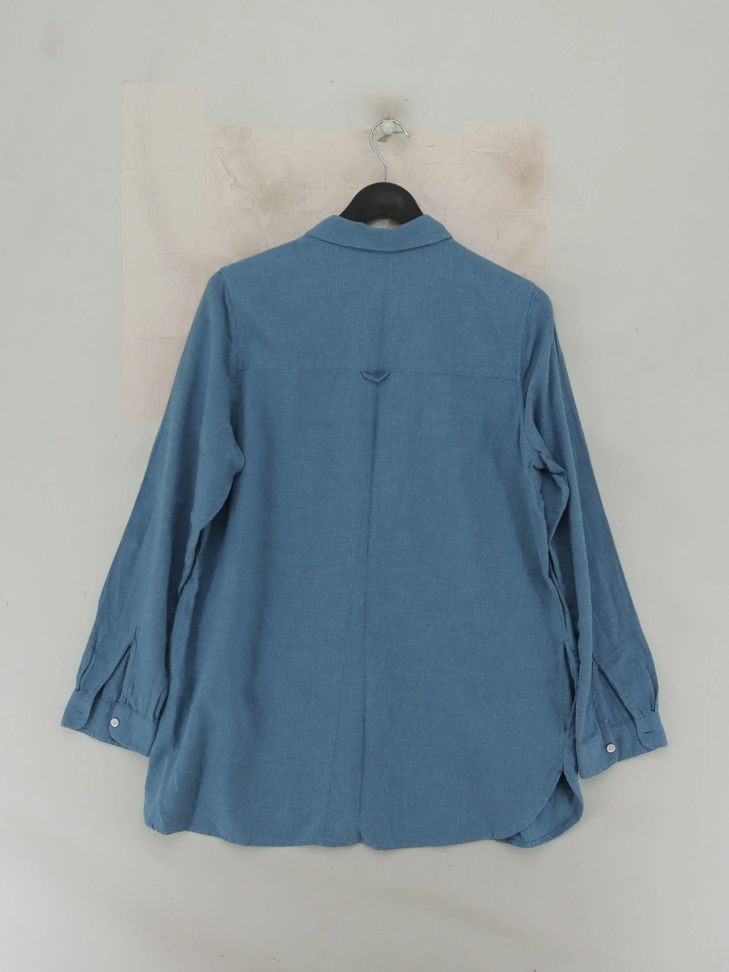 Fat Face Women's Shirt M Blue 100% Cotton Long Sleeve Collared Basic - Image 2