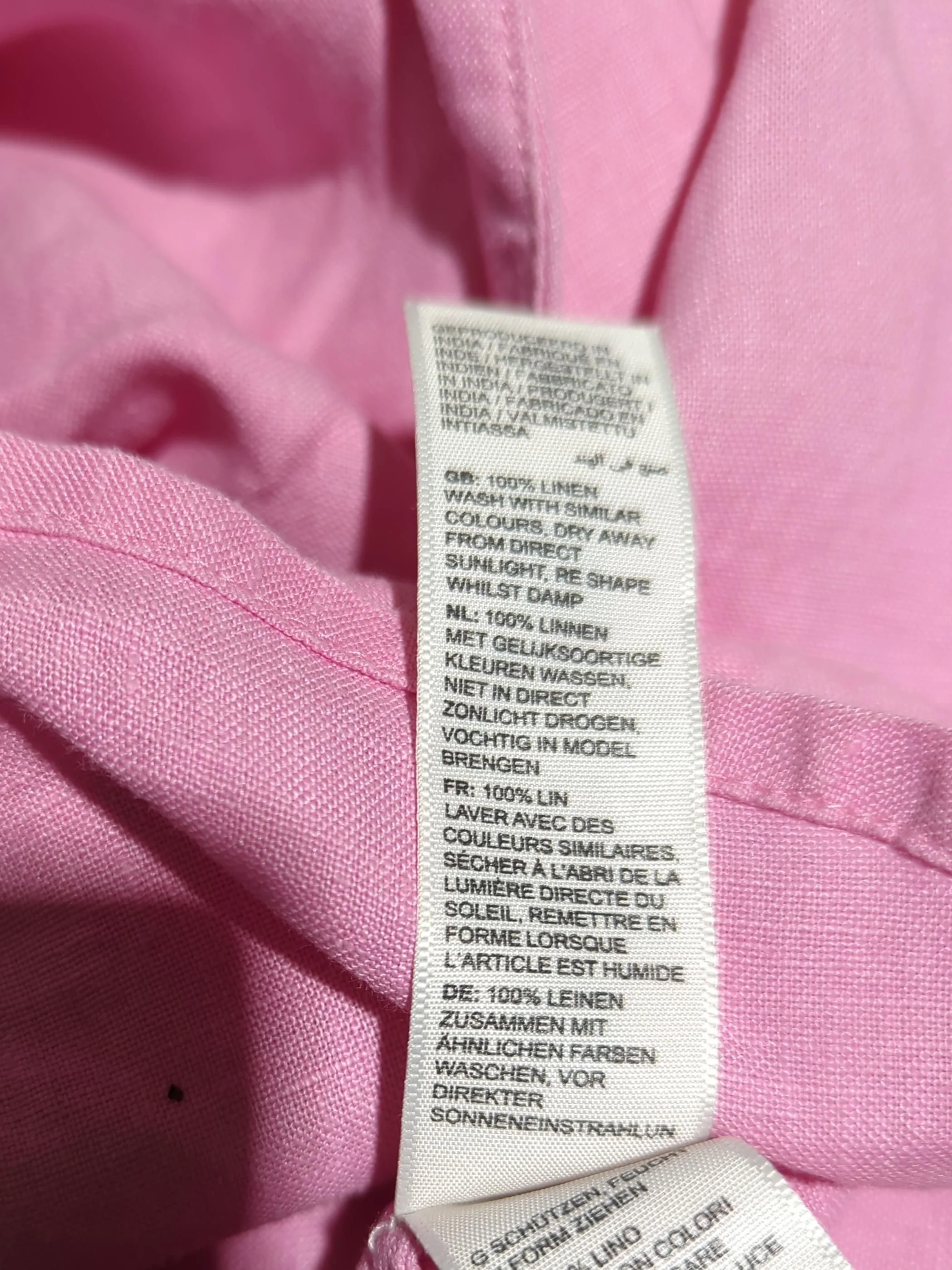Fat Face Women's Shirt UK 12 Pink 100% Linen Long Sleeve Collared Basic - Image 6