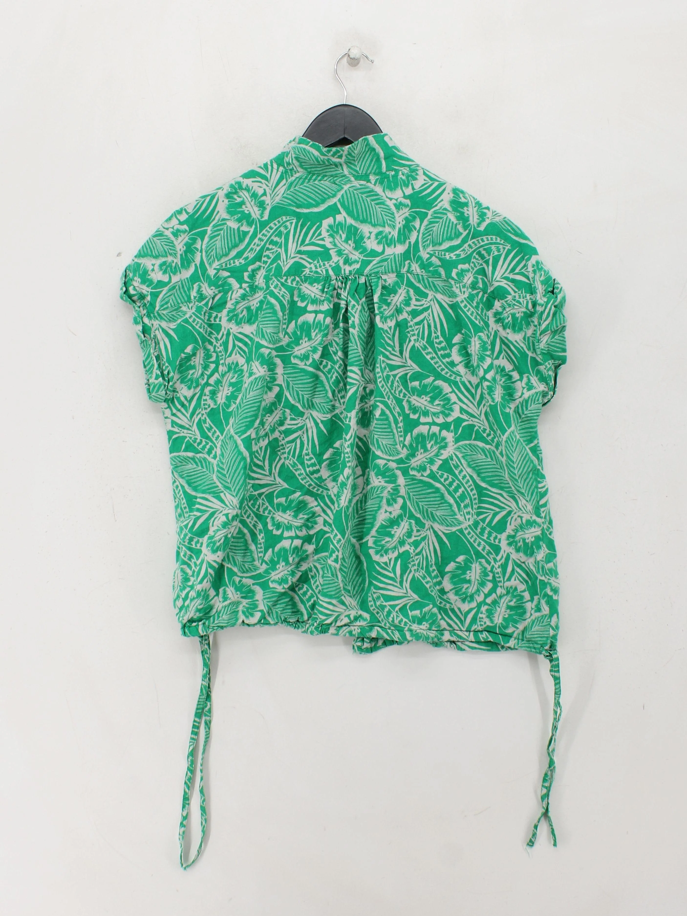 Fat Face Women's Shirt UK 14 Green Floral 100% Other Short Sleeve Collared Basic - Image 2