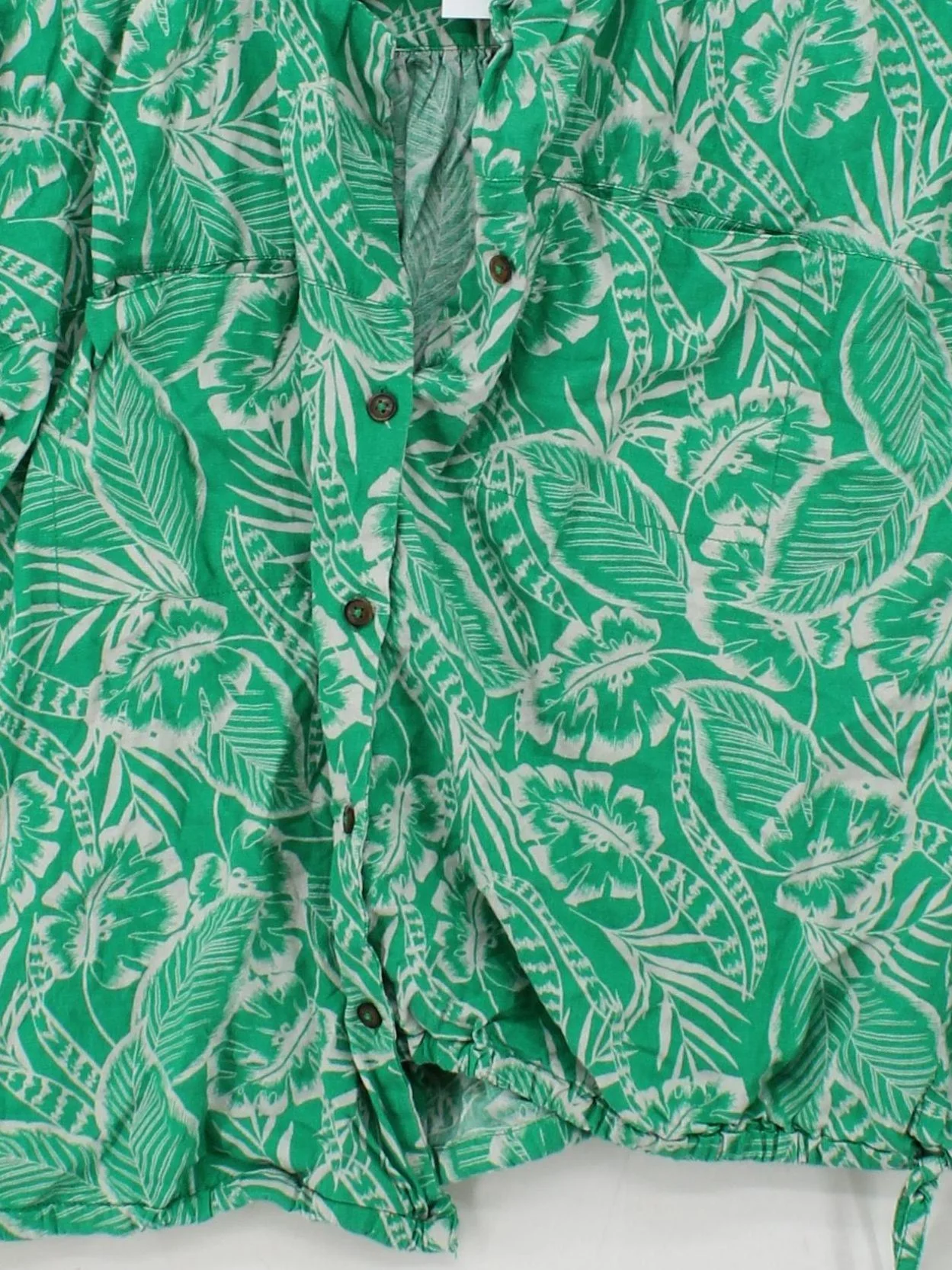 Fat Face Women's Shirt UK 14 Green Floral 100% Other Short Sleeve Collared Basic - Image 3