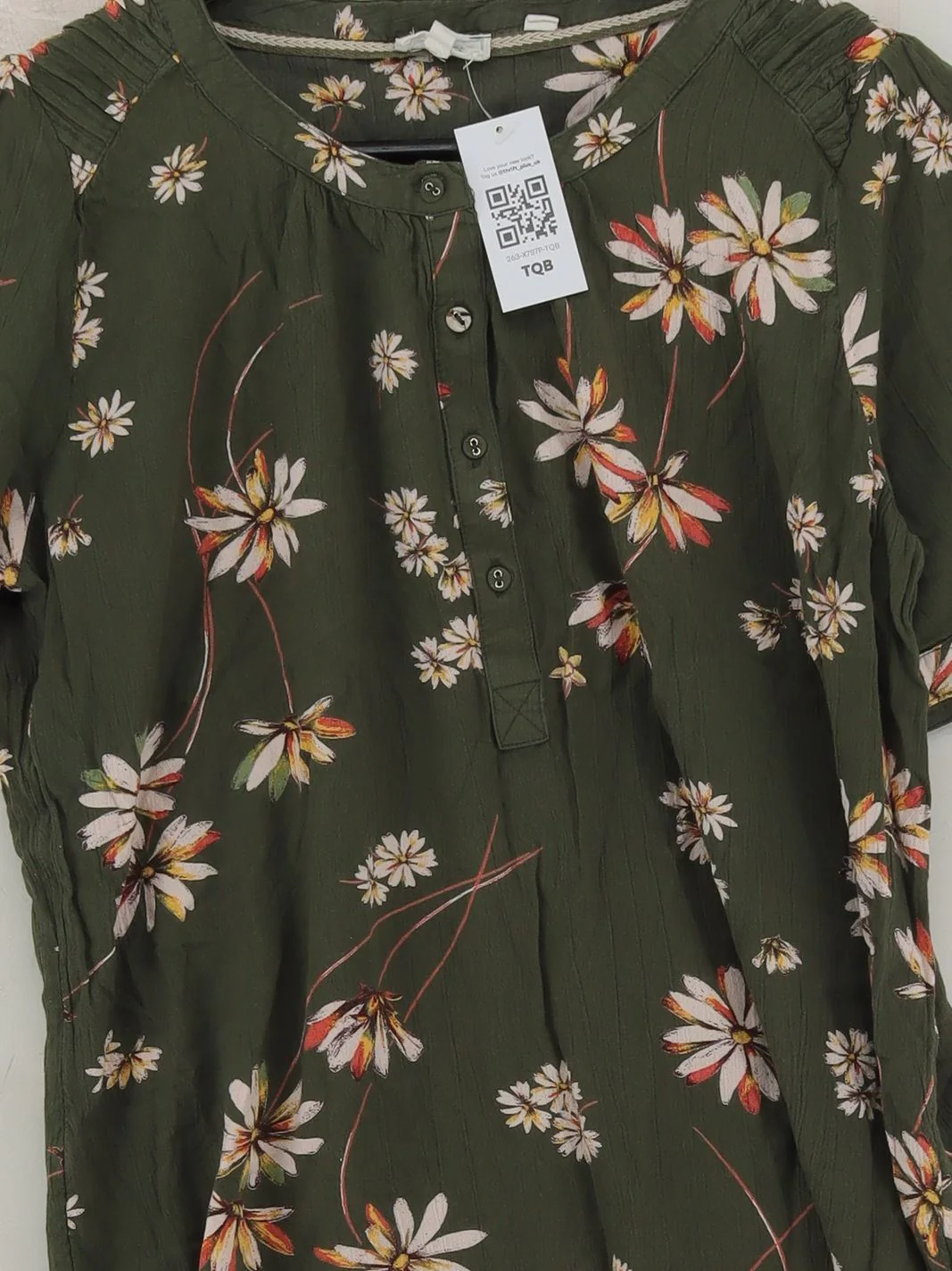 Fat Face Women's Shirt UK 16 Green 100% Viscose Basic - Image 3